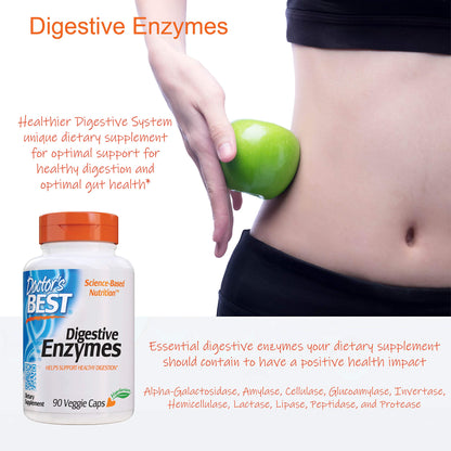 Doctor's Best Digestive Enzymes Non-GMO Vegetarian Gluten Free, 90 Cap