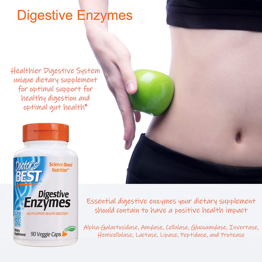 Doctor's Best Digestive Enzymes Non-GMO Vegetarian Gluten Free, 90 Cap