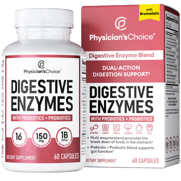 Physician's CHOICE Digestive Enzymes - Multi Enzymes, Bromelain, Organic Prebiotics