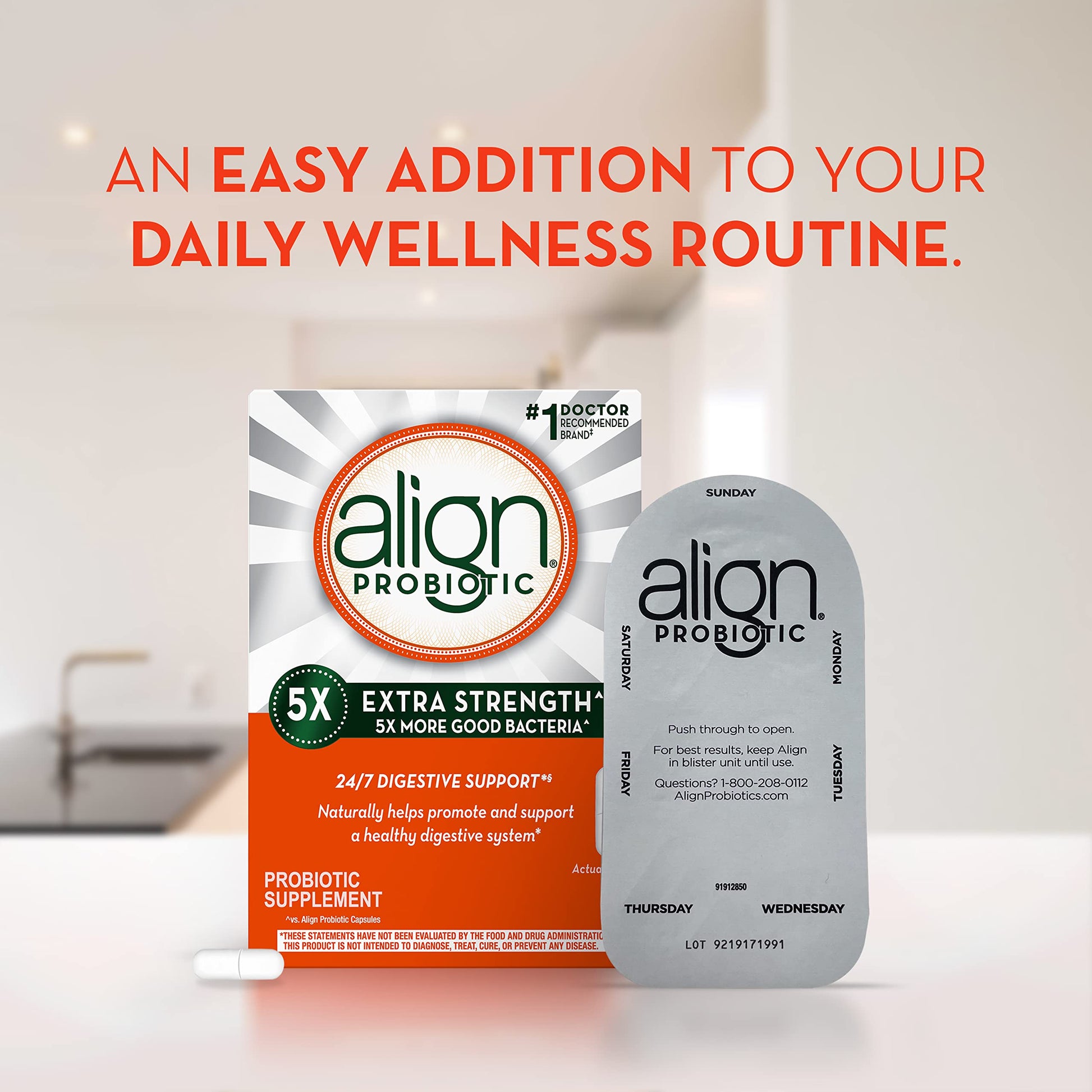 Align Probiotic Extra Strength, Probiotics for Women and Men, #1 Doctor Recommended Align