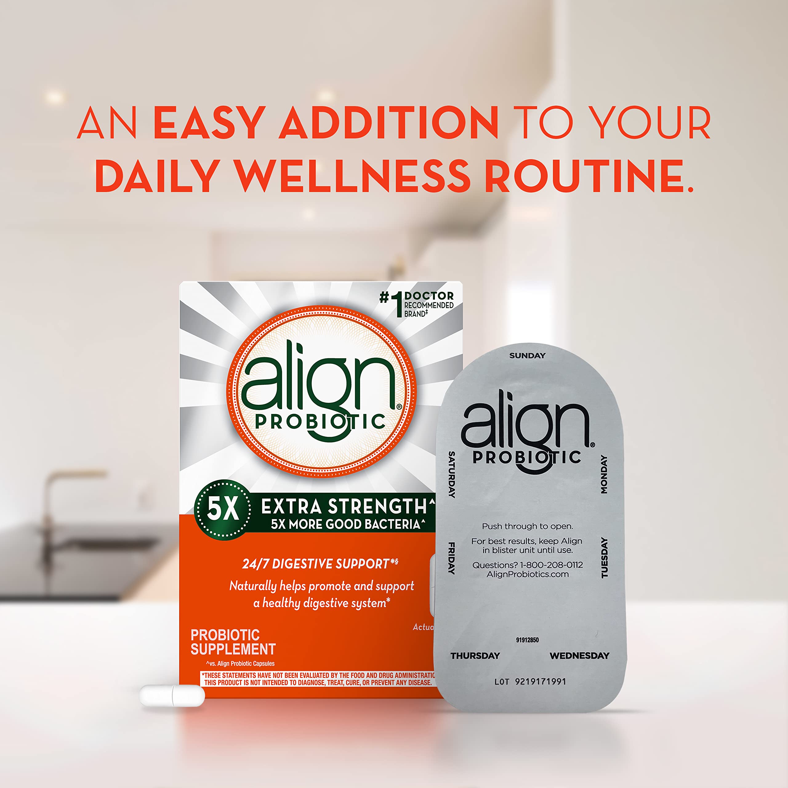 Align Probiotic Extra Strength, Probiotics for Women and Men, #1 Doctor Recommended Align