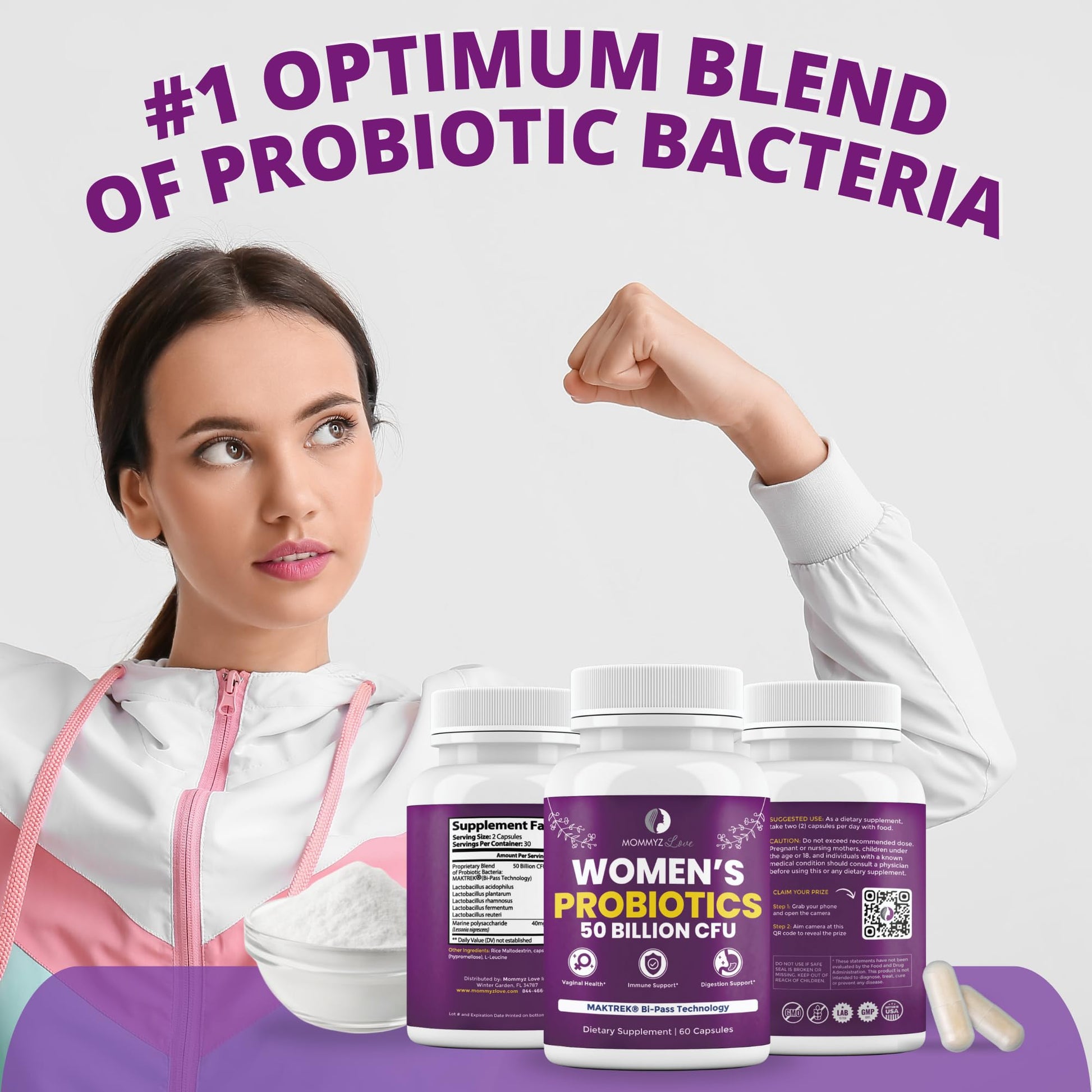 Probiotics for Women Digestive Health + Vaginal Probiotics for Vaginal Odor Control, Balanced PH Levels Mommyz Love