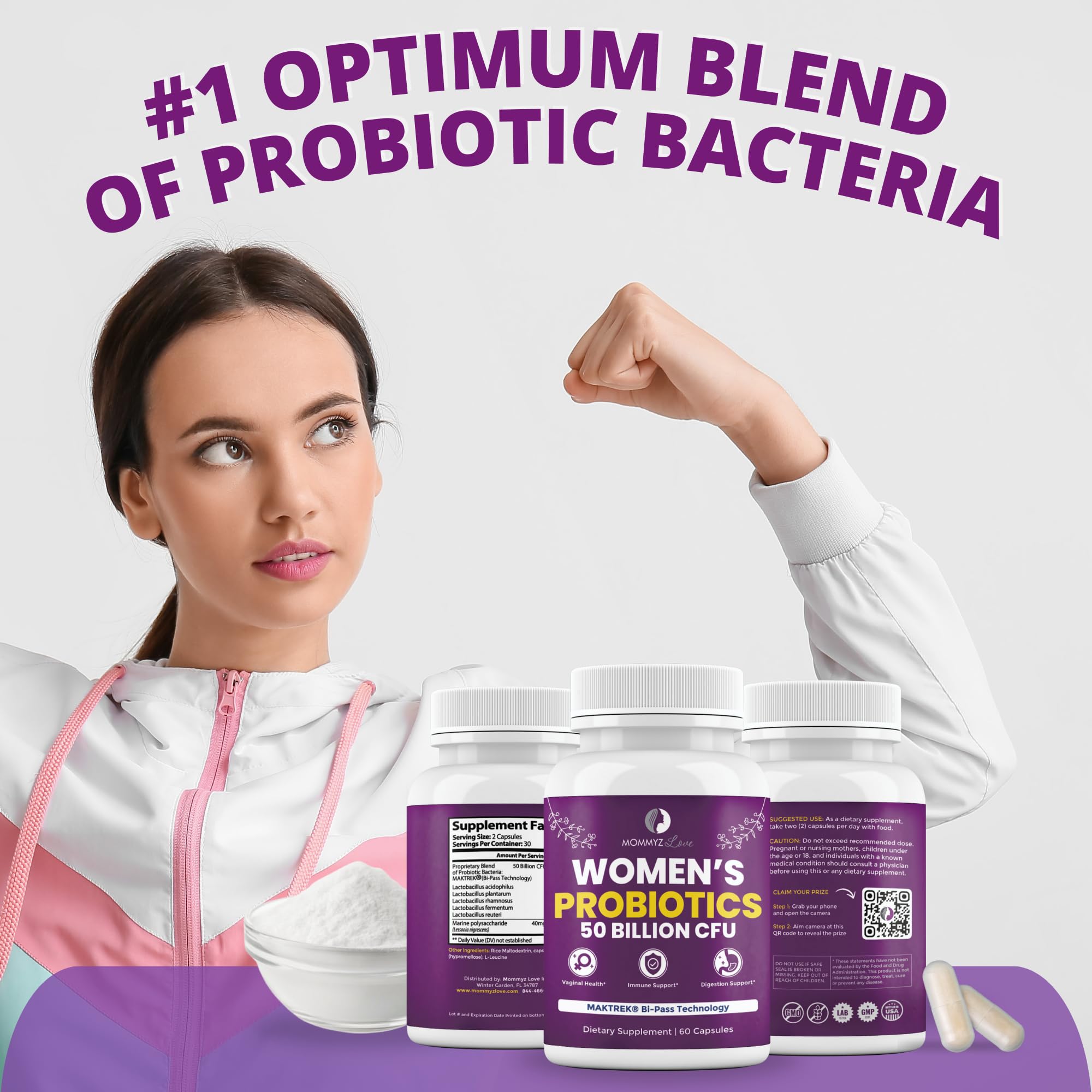 Probiotics for Women Digestive Health + Vaginal Probiotics for Vaginal Odor Control, Balanced PH Levels Mommyz Love
