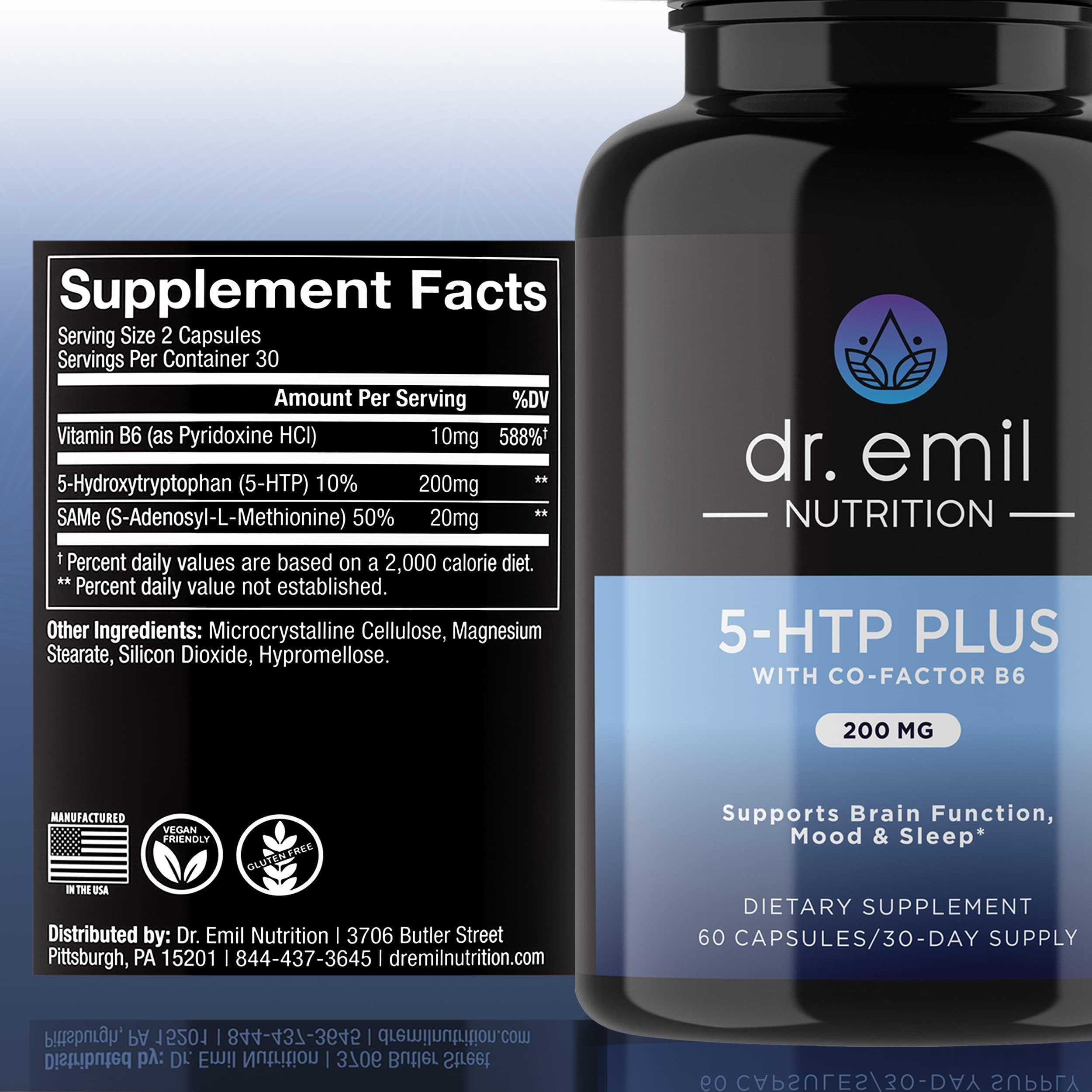 DR EMIL NUTRITION 200 MG 5-HTP Plus with SAM-e to Maintain Normal Healthy Sleep DR EMIL NUTRITION