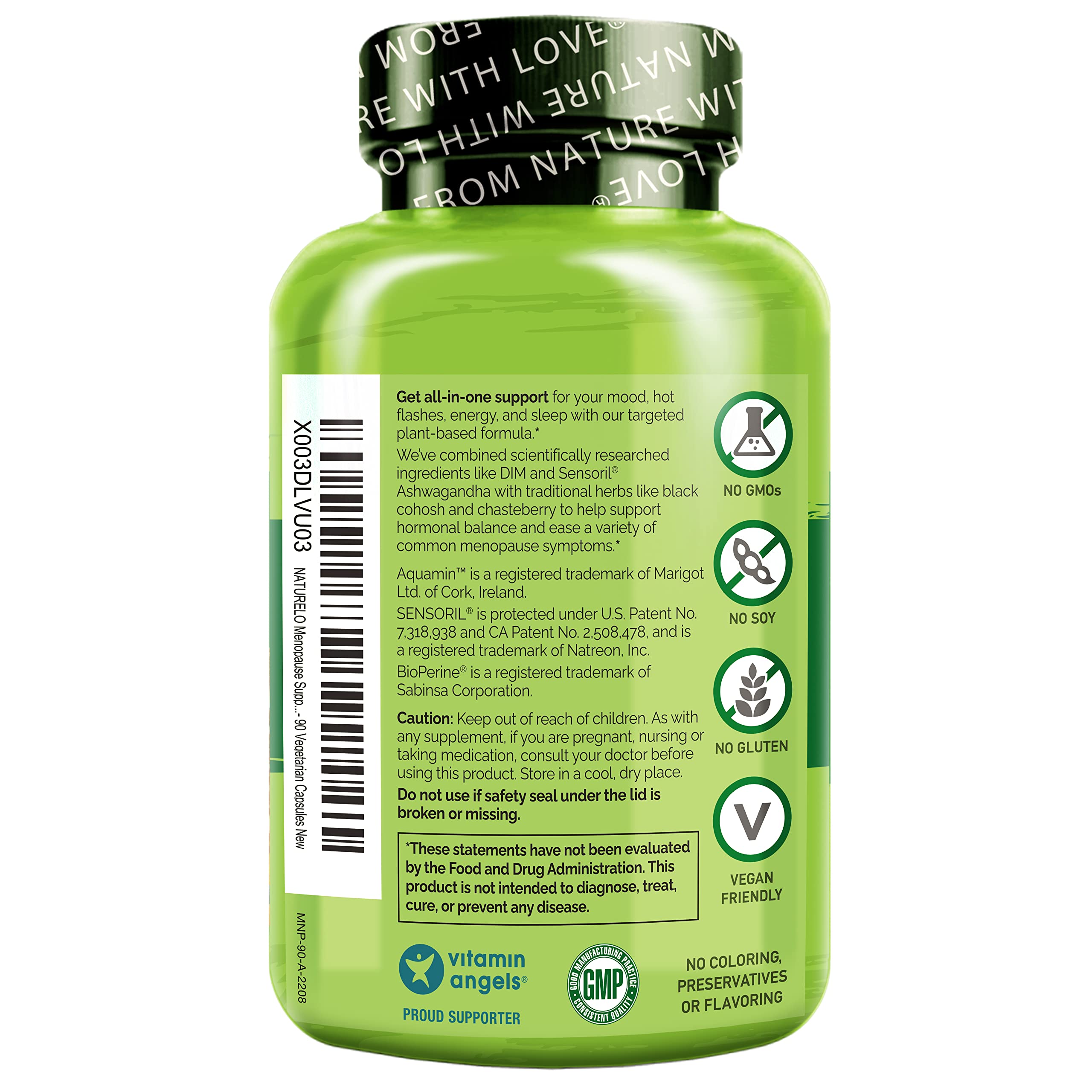 NATURELO Menopause Support, Advanced Multi-Symptom Formula w/Soothing Herbal Blend NATURELO