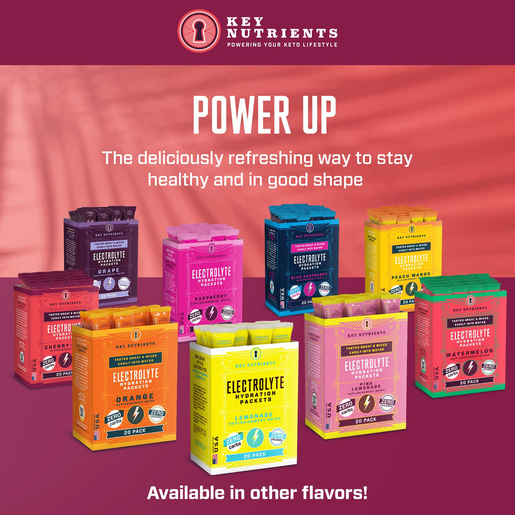 KEY NUTRIENTS Multivitamin Electrolytes Powder Packets - Sweet Cherry-Pom 20 Pack