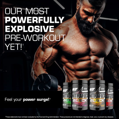 GAT SPORT Nitraflex Black Pre-Workout Powder, Extreme Pre-Training Formula for Men