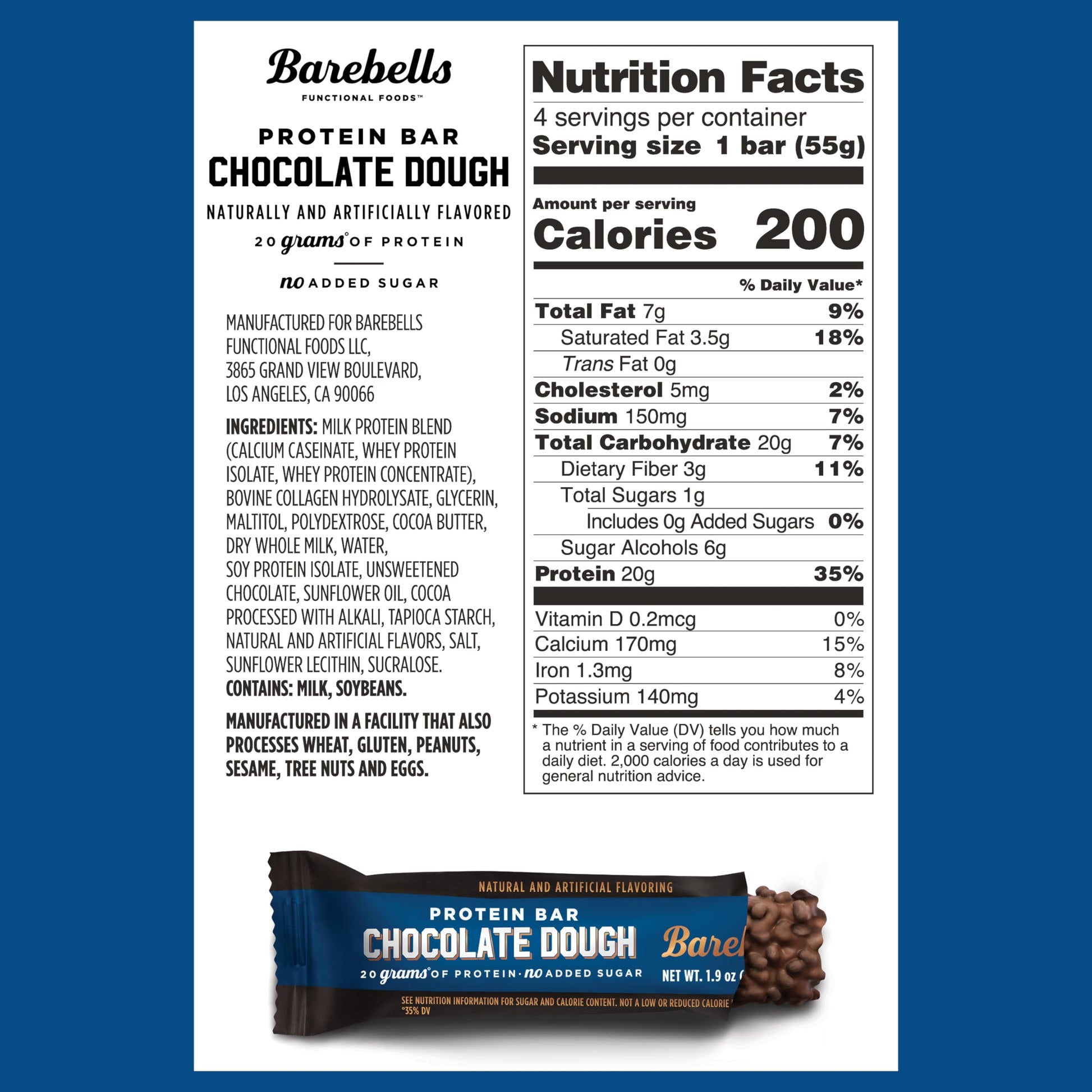 BAREBELLS Protein Bars Variety Value Pack - 16 Count, 1.9oz Bars - Protein Snacks BAREBELLS