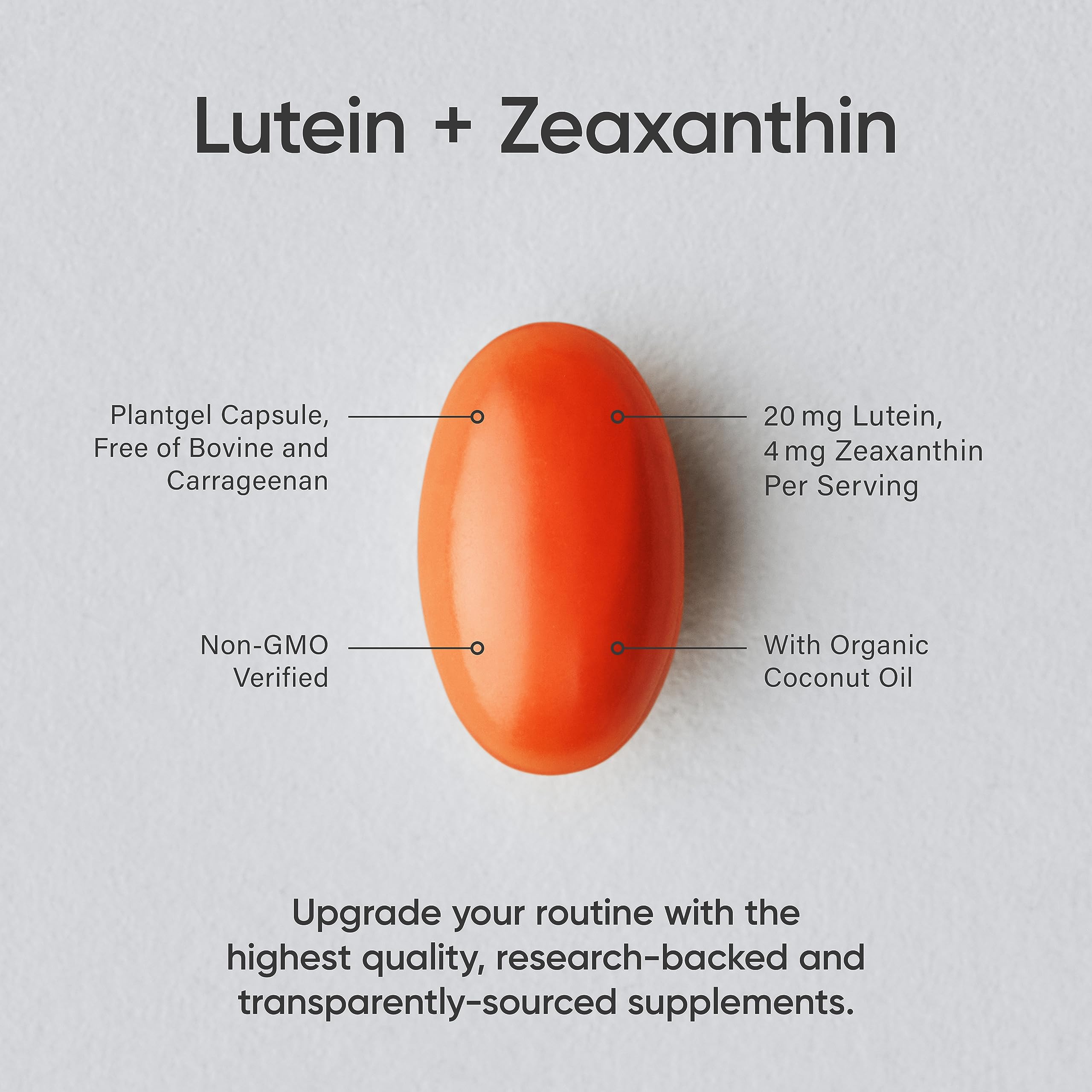 Sports Research Vegan Lutein + Zeaxanthin (20mg) with Organic Coconut Sports Research