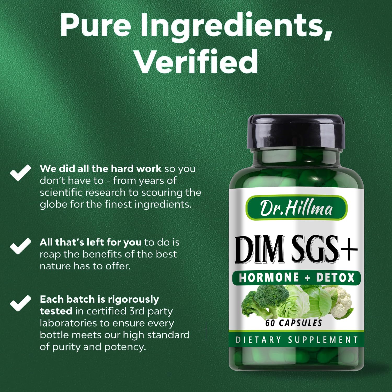 DIM Supplement 200mg Balance Your Hormones Naturally | Hormonal Harmony for Women & Men Dr.hillma