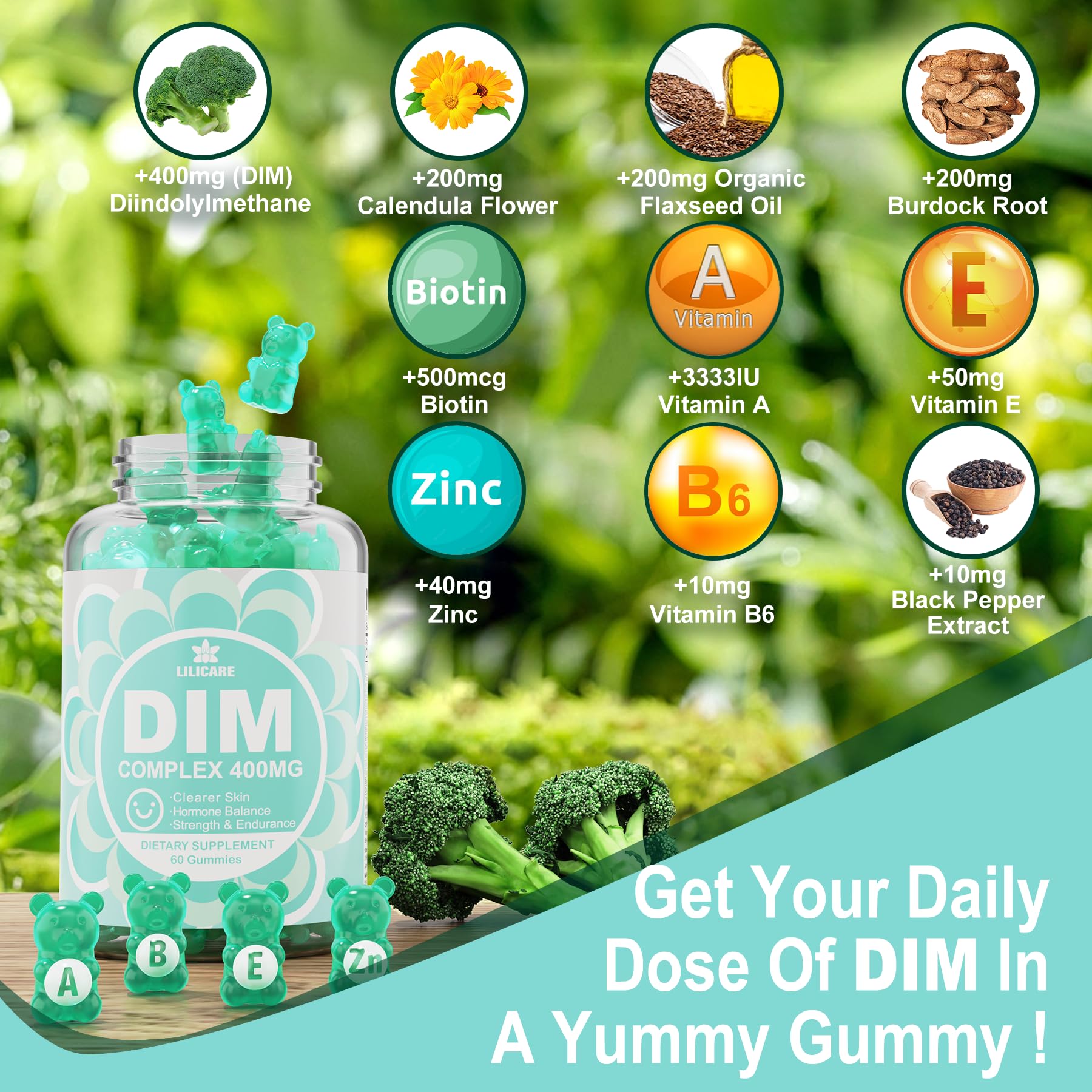 DIM Supplement Women 400mg, Estrogen Supplement for Women, Sugar Free DIM Gummies for Men & Women Envy Deal