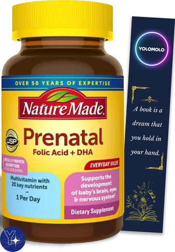 Prenatal with Folic Acid + DHA Softgels, Nature Made Prenatal Vitamin and Mineral Supplement