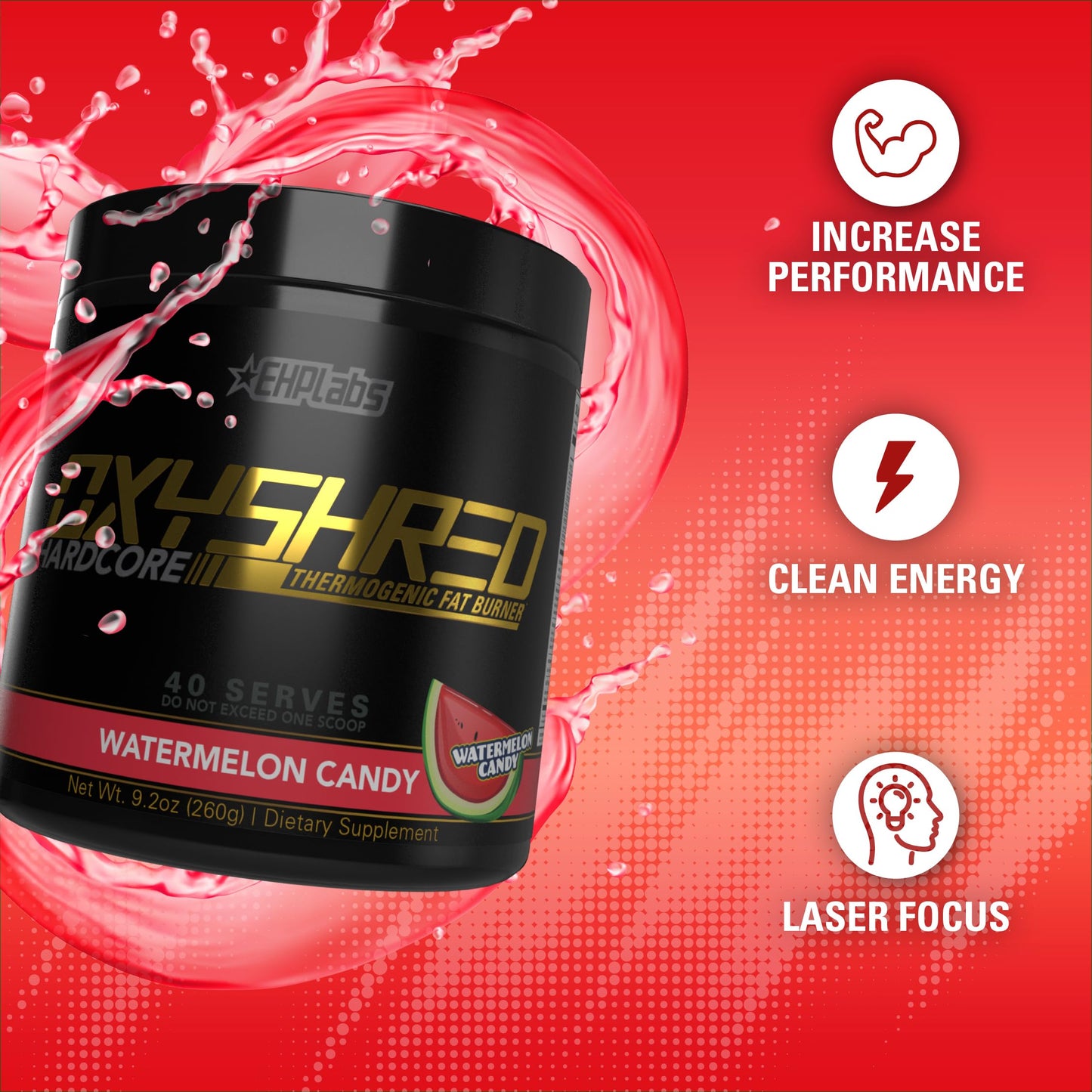 EHP Labs OxyShred Hardcore Thermogenic Shredder - Pre Workout Powder with L Glutamine