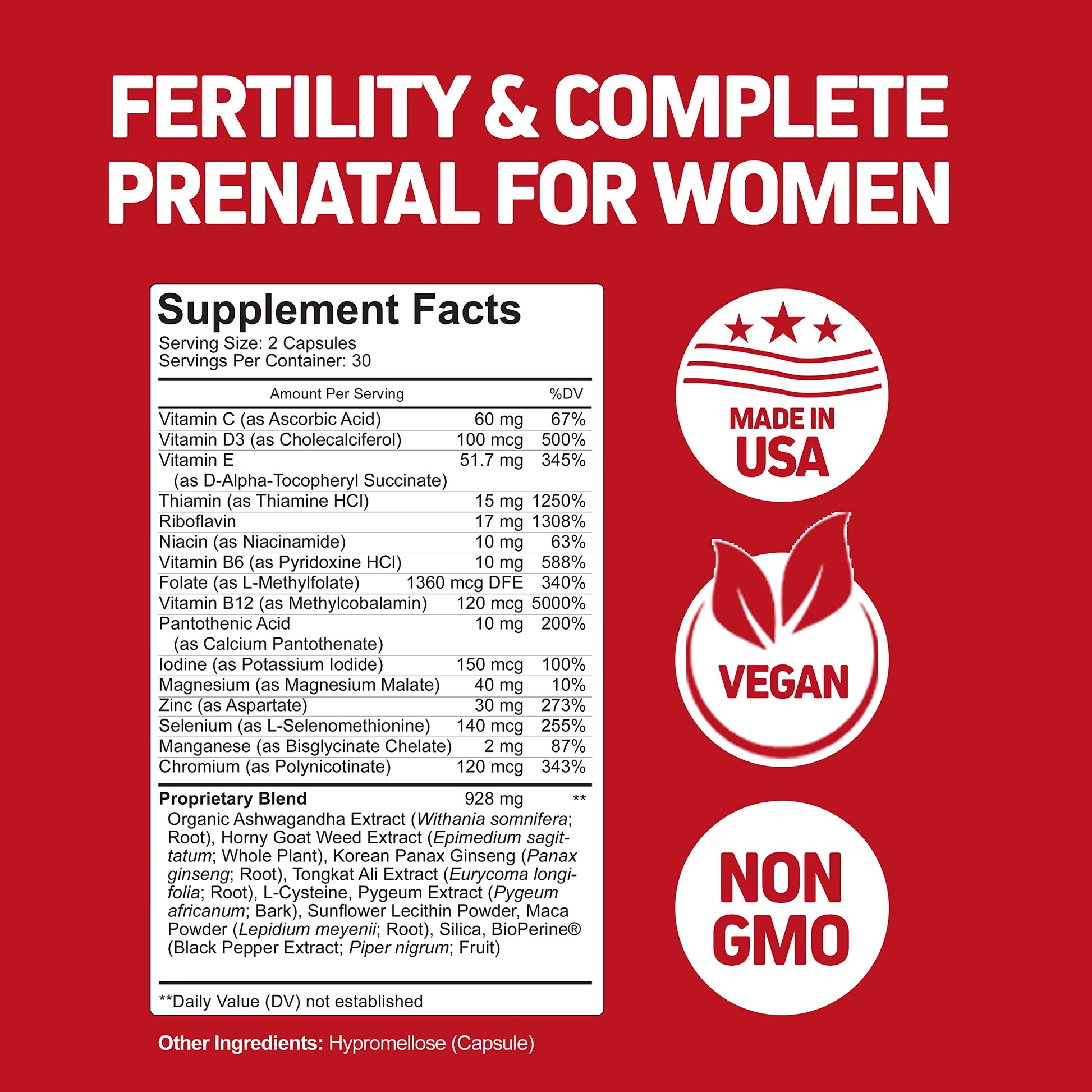Fertility Supplements for Women to Help Pregnancy & Better Conception + Prenatal Vitamins Herbtonics