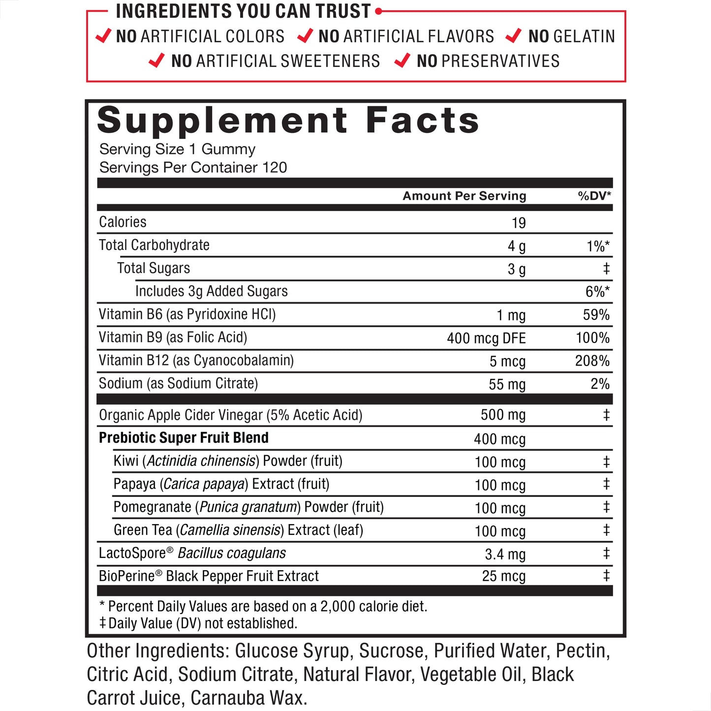FORCE FACTOR ProbioSlim Apple Cider Vinegar Gummies, 3-Pack, with Organic Apple