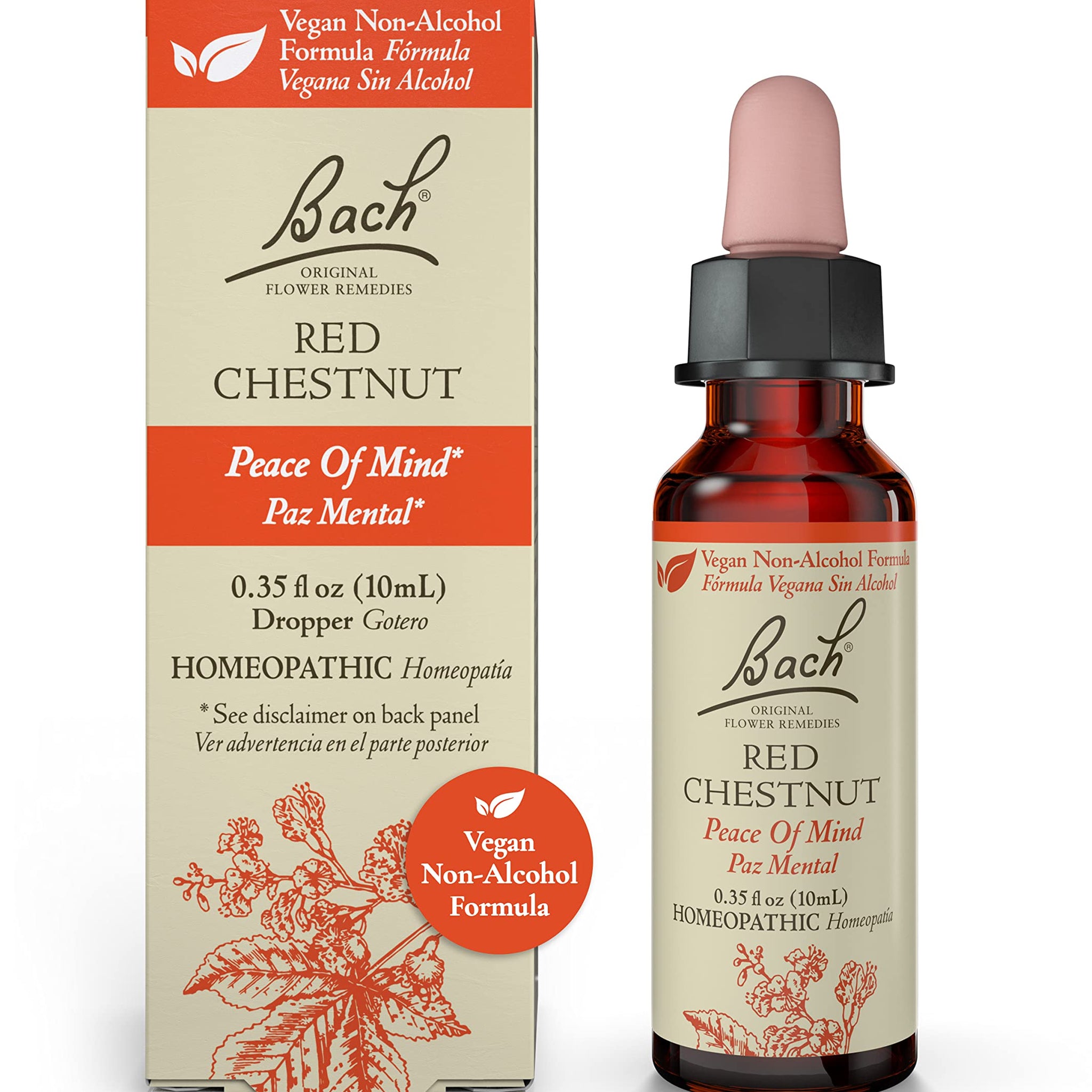 Bach Original Flower Remedies, Red Chestnut for Peace of Mind (Non-Alcohol Formula)