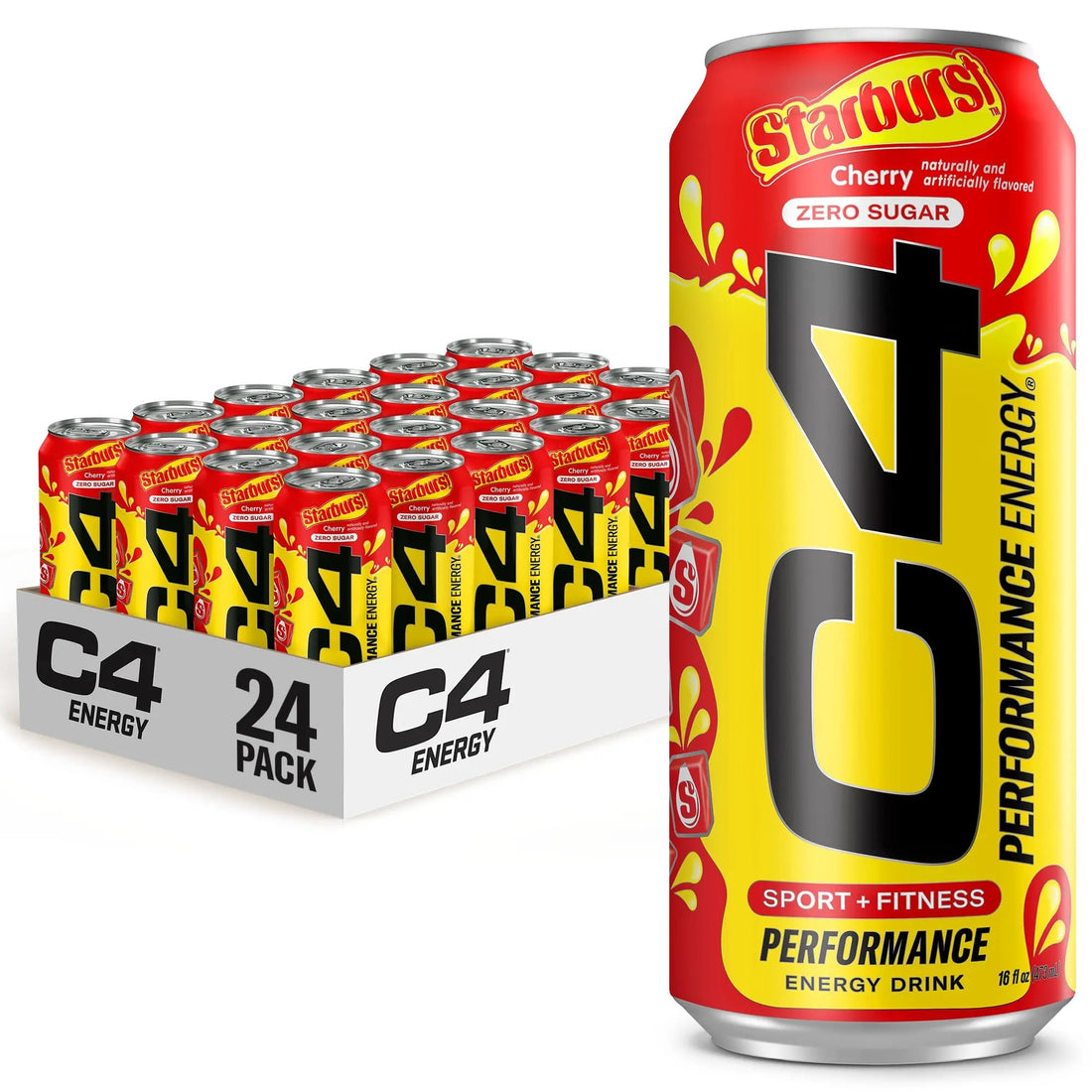 Cellucor C4 Energy Drink, Starburst Cherry, Carbonated Sugar Free Pre Workout Performance