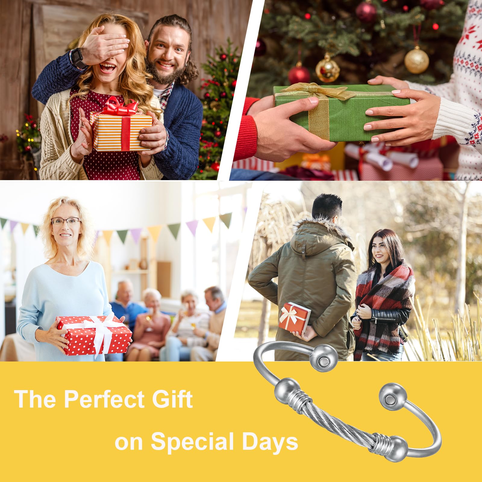 EnerMagiX Magnetic Bracelet for Women for Arthritis and Joint,Twisted Cable Stainless Steel Bangle EnerMagiX