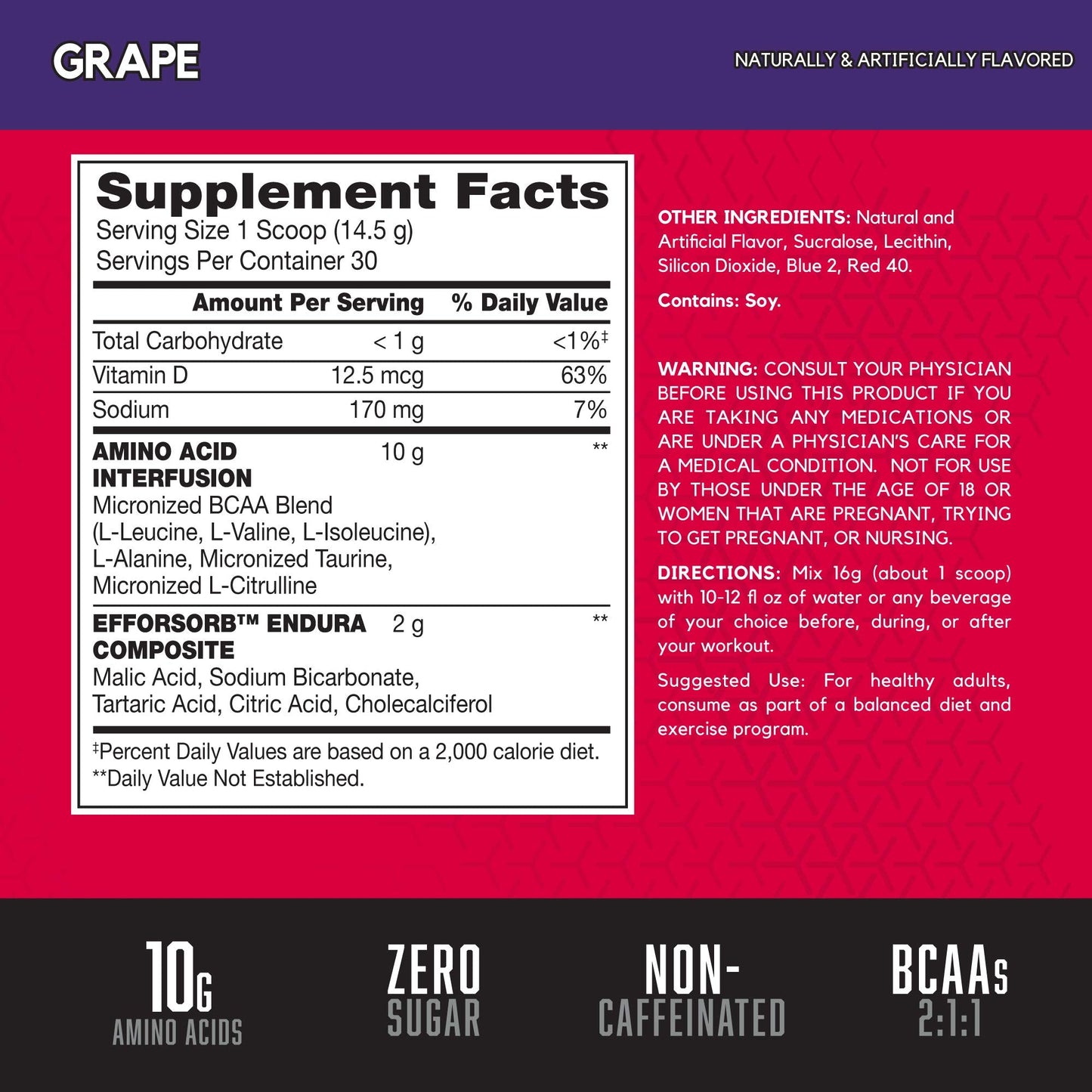 BSN Amino X Muscle Recovery & Endurance Powder with BCAAs, Intra Workout Support