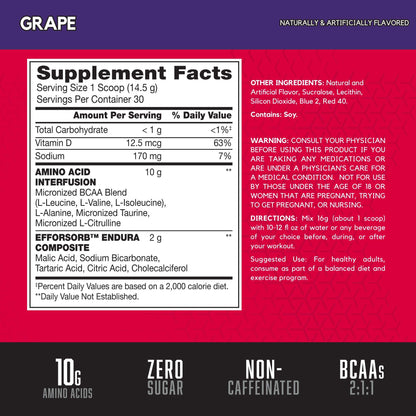 BSN Amino X Muscle Recovery & Endurance Powder with BCAAs, Intra Workout Support