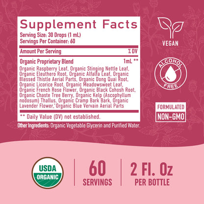 Hormone Balance Liquid Drops | With Stinging Nettle, Black Cohosh, Red Raspberry Leaf