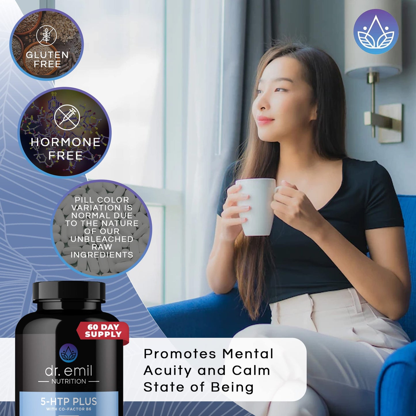 DR EMIL NUTRITION 200 MG 5-HTP Plus with SAM-e for Mood, Stress, and Sleep