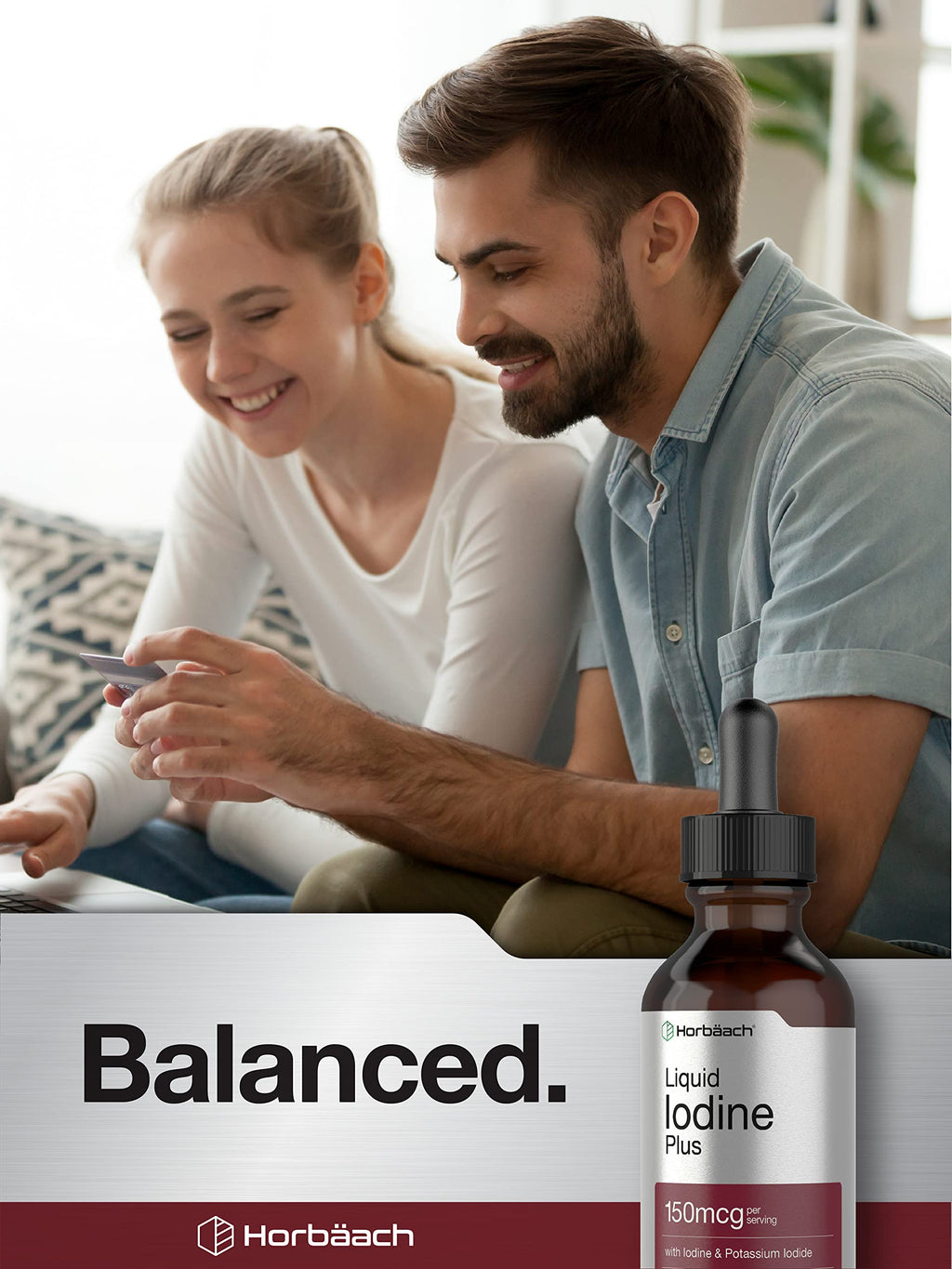 Liquid Iodine Solution Drops | 2 fl oz | 150 mcg | Iodine & Potassium Iodide Supplement