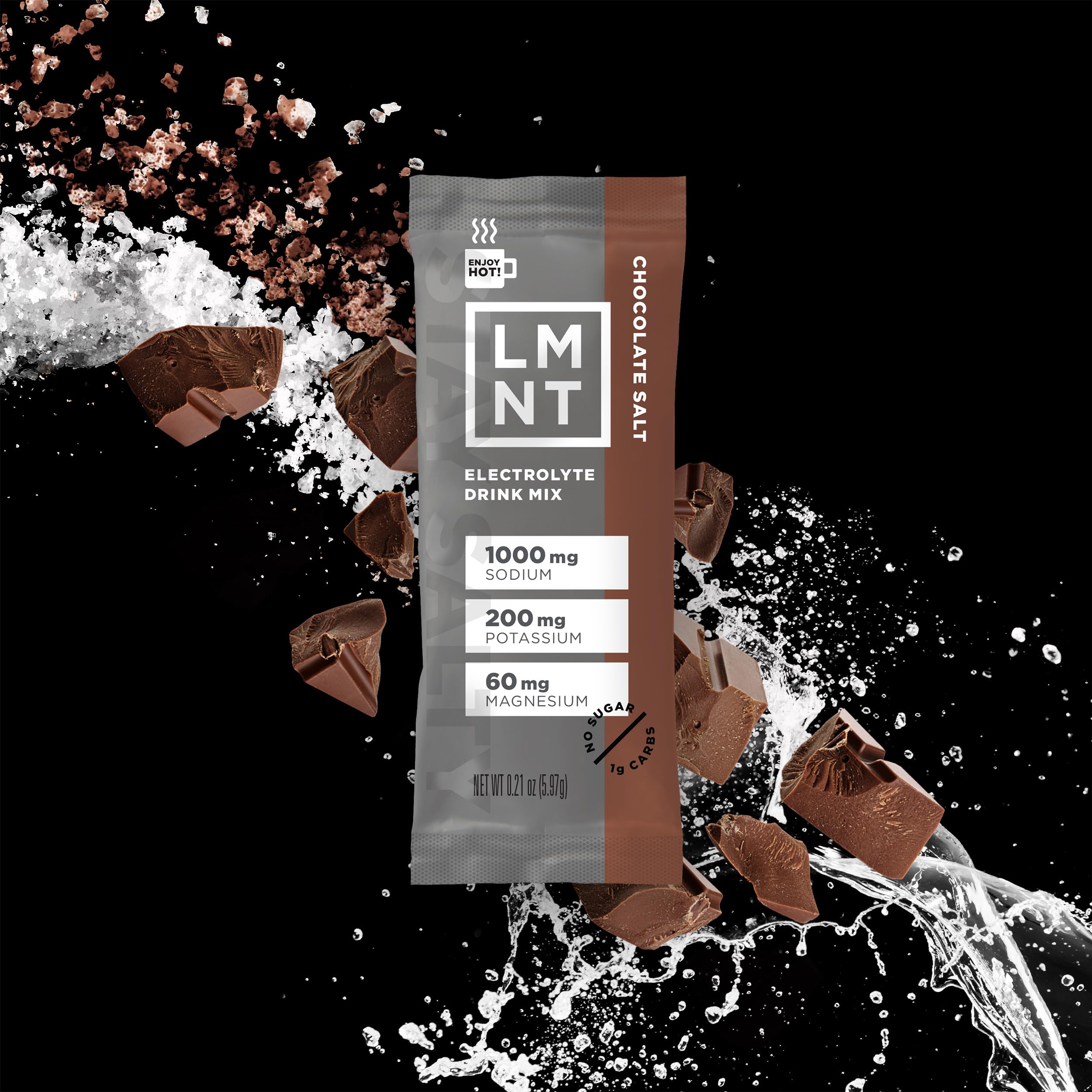 LMNT Zero-Sugar Electrolytes - Hot Chocolate Salt - Hydration Powder Packets