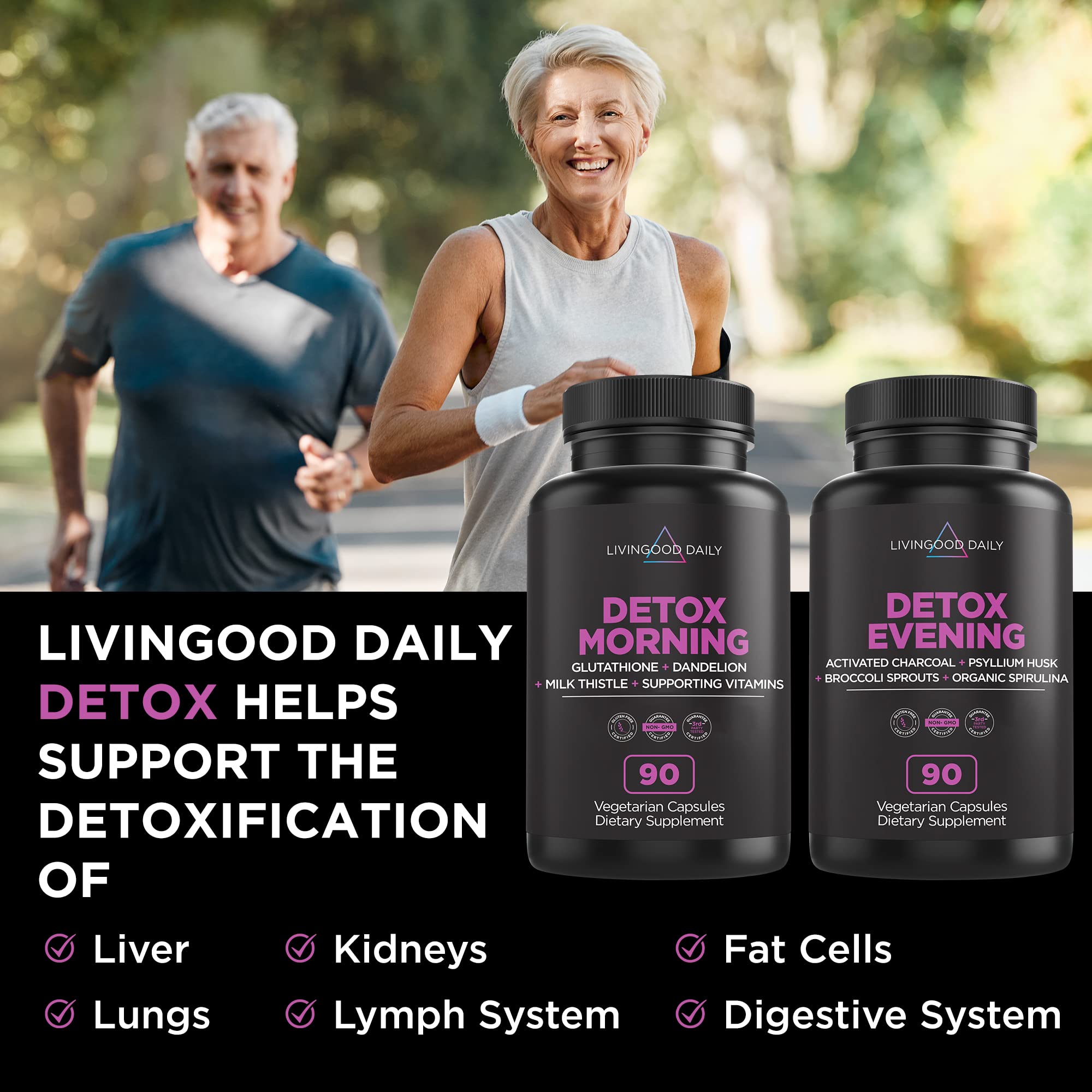 Livingood Daily Detox Pills - Full Body Detox Cleanse for Women & Men with Milk Thistle