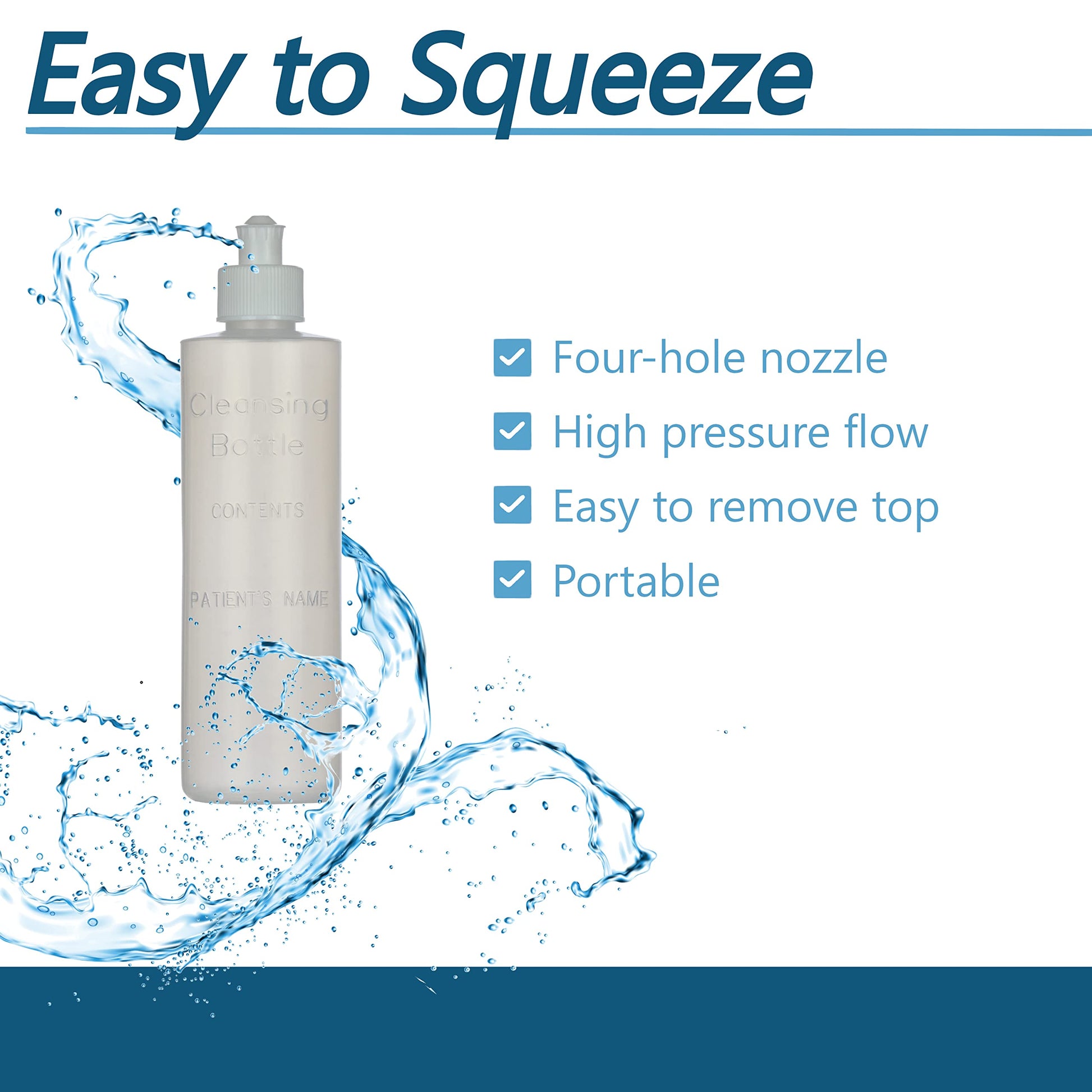 Perineal Squirt Bottle [4 Pack] Refillable Postpartum Lavette Cleansing Irrigation Peri Wash Bottle Easy Glide