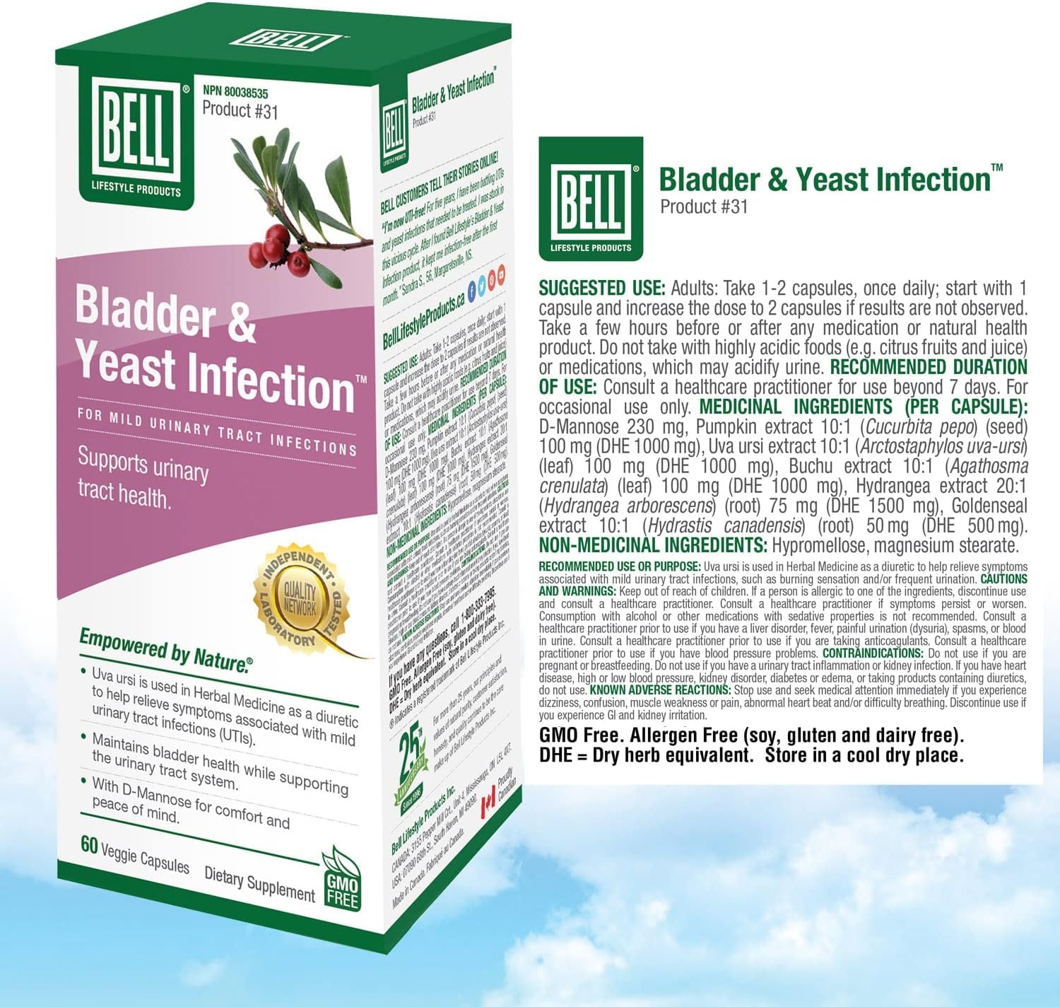 Bell Lifestyle Products Bladder Health and Yeast Balance - 60 Capsules Bell