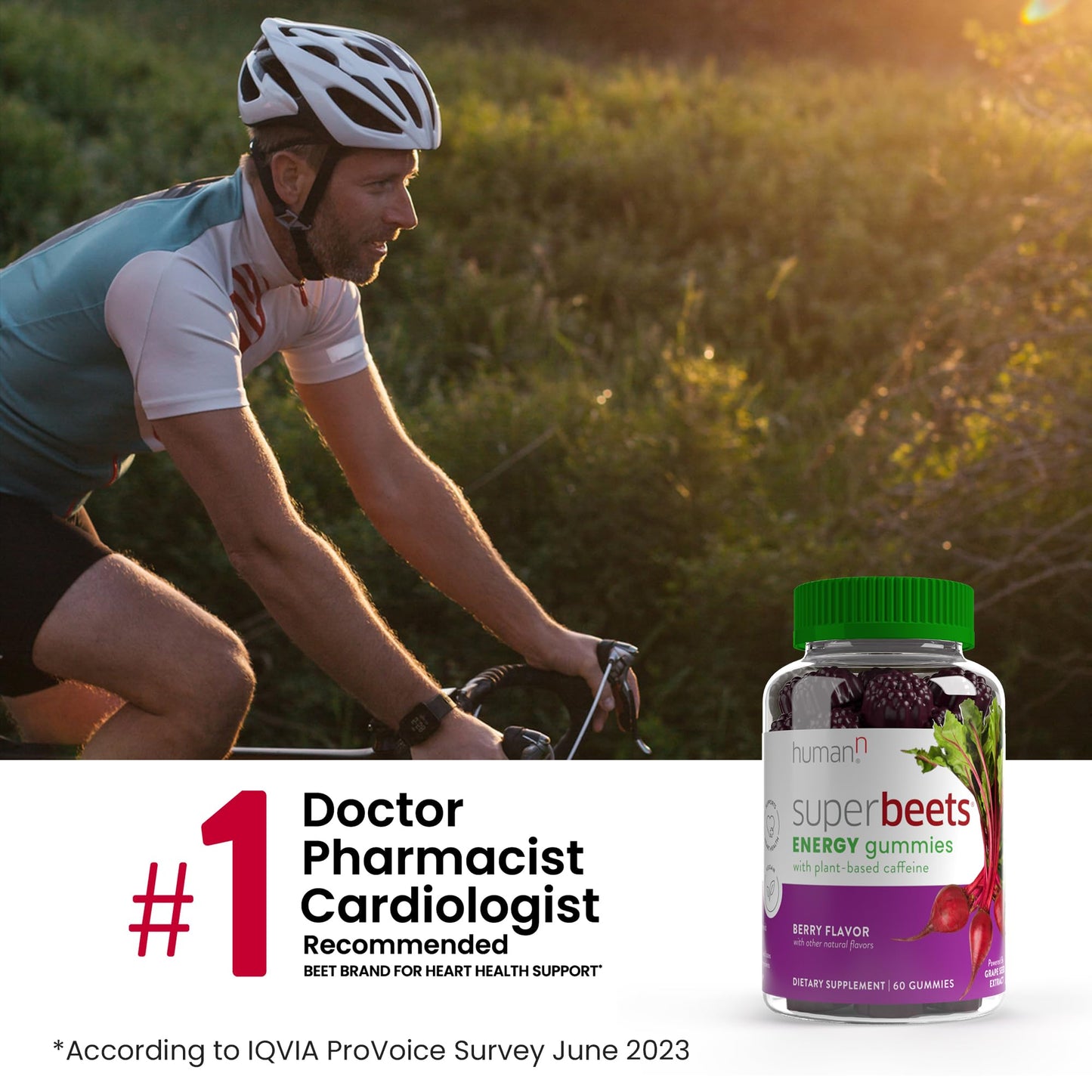 humanN SuperBeets Energy Gummies - Quick Energy & Mental Focus - Help Increase Nitric