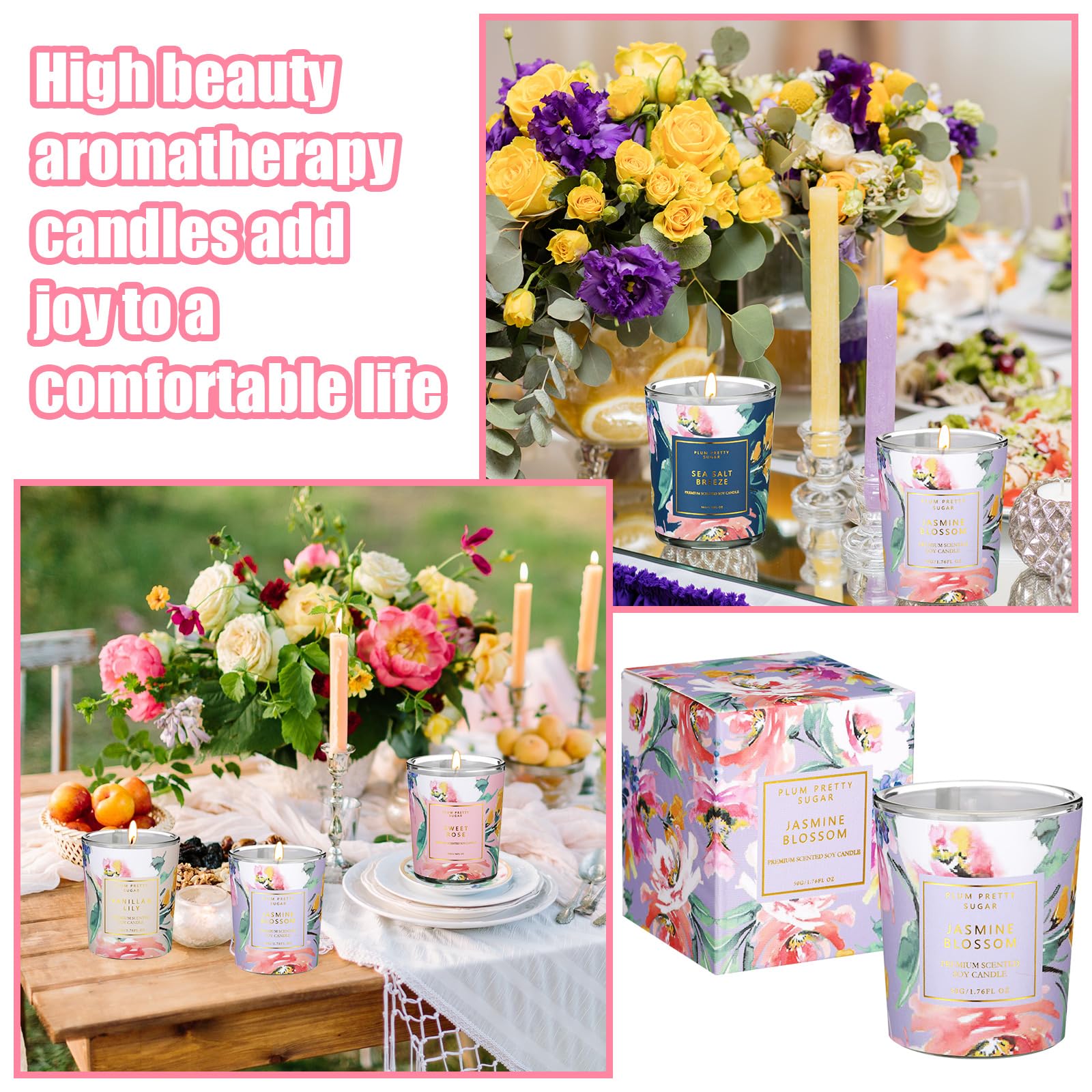 MTLEE 24 Pcs Candles for Home Scented Candle Gifts for Women Bulk 8 Long Lasting Aromatherapy Jar MTLEE