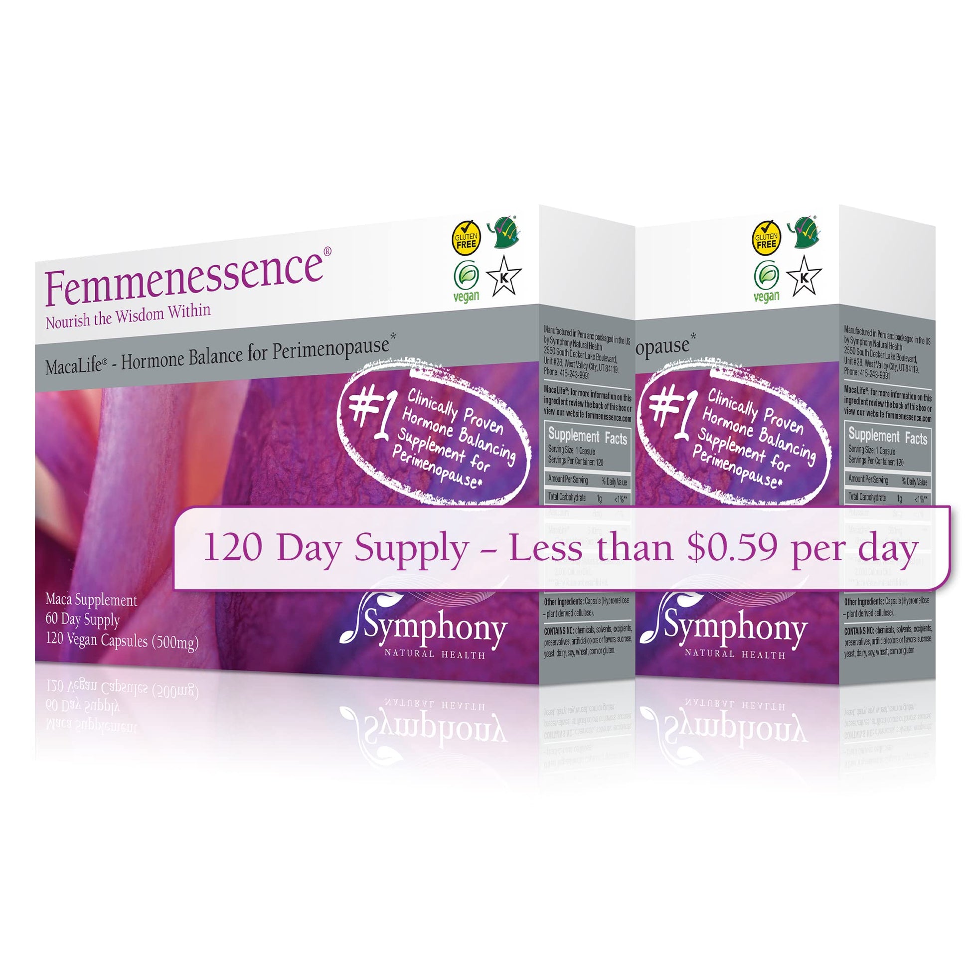 Femmenessence MacaLife – Clinically Proven for Perimenopause, Women’s Natural Hormone 