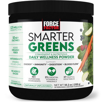 FORCE FACTOR Smarter Greens Daily Wellness Powder to Support Energy, Immunity & Digestion