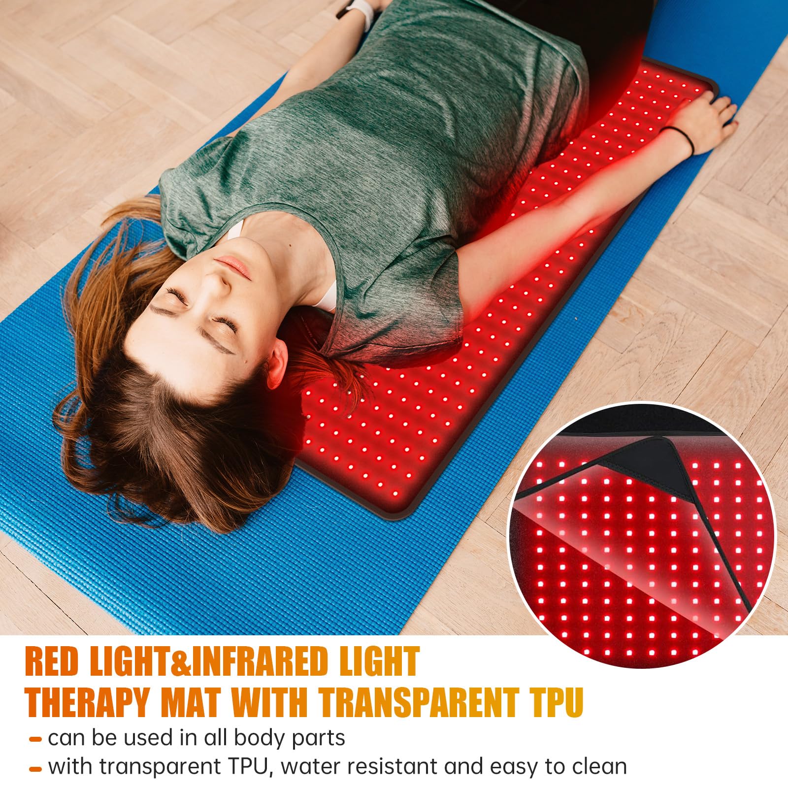 LED Red Light Therapy Pad Upgraded Large Size 660nm Red Light and 850nm Near Infrared Light