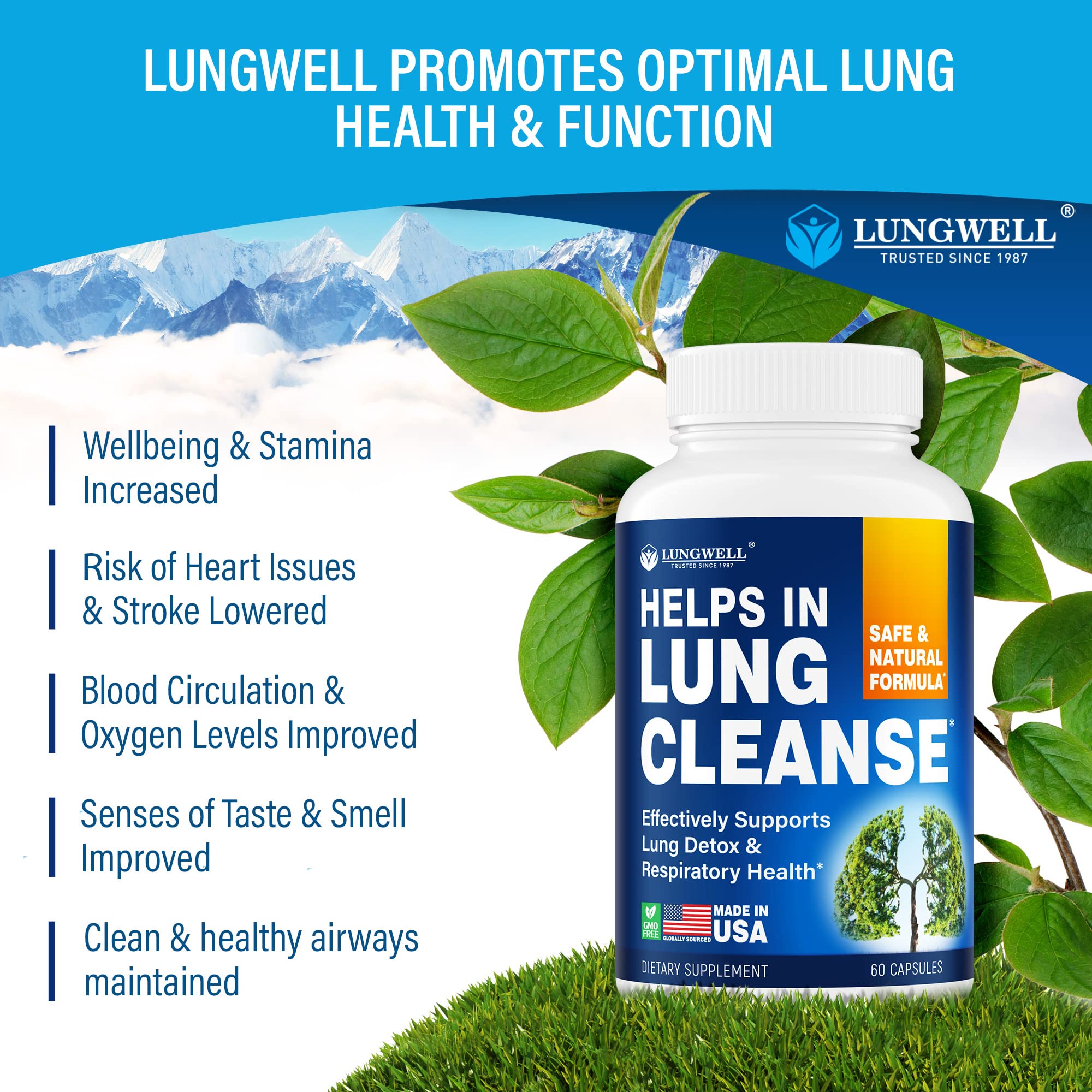 LUNGWELL Quit Smoking Aid - Made in USA - Helps to Clear Lungs & Stop LUNGWELL