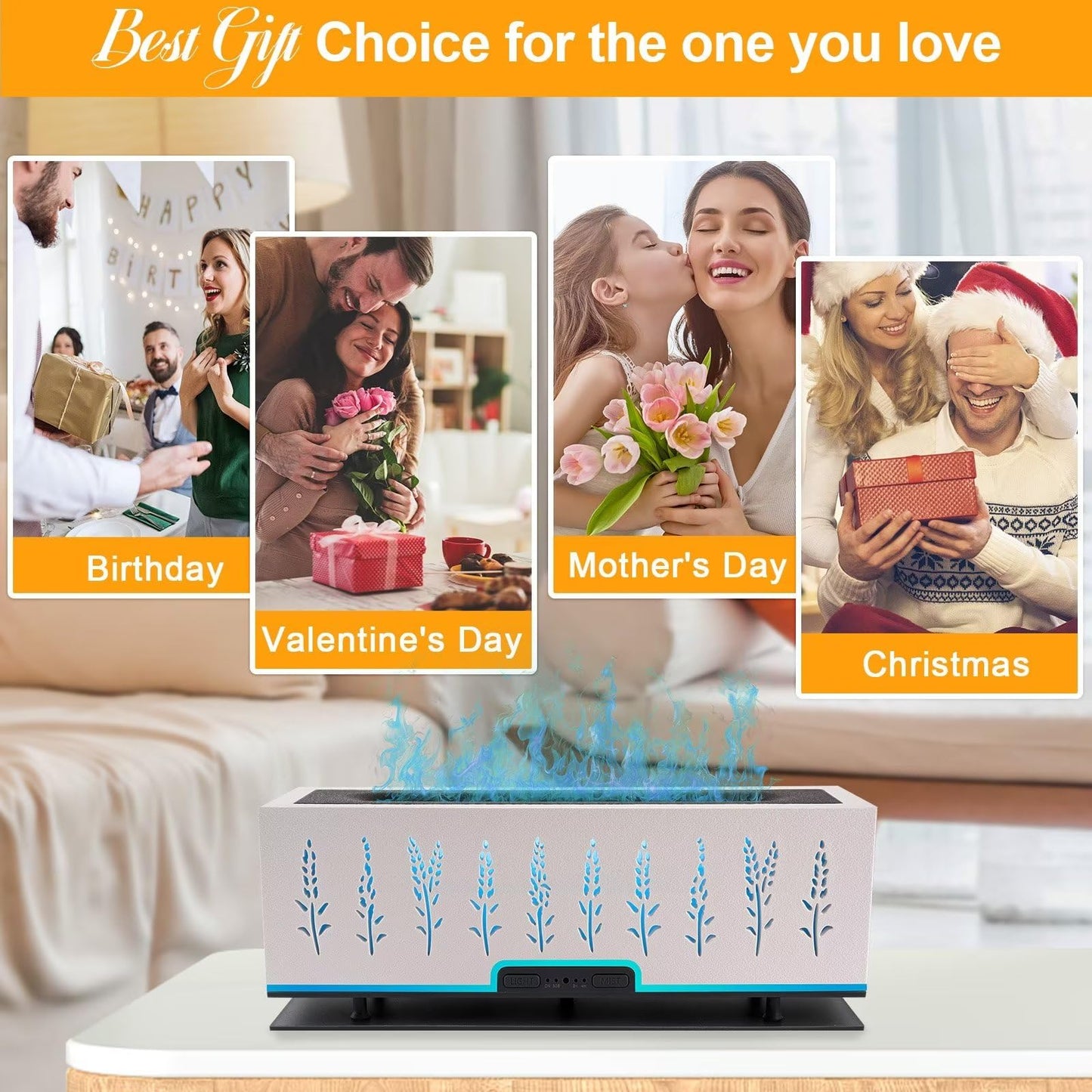 WENPHONE Flame Air Aroma Diffuser Humidifier, Essential Oil Diffuser, 200ml Aromatherapy Diffuser