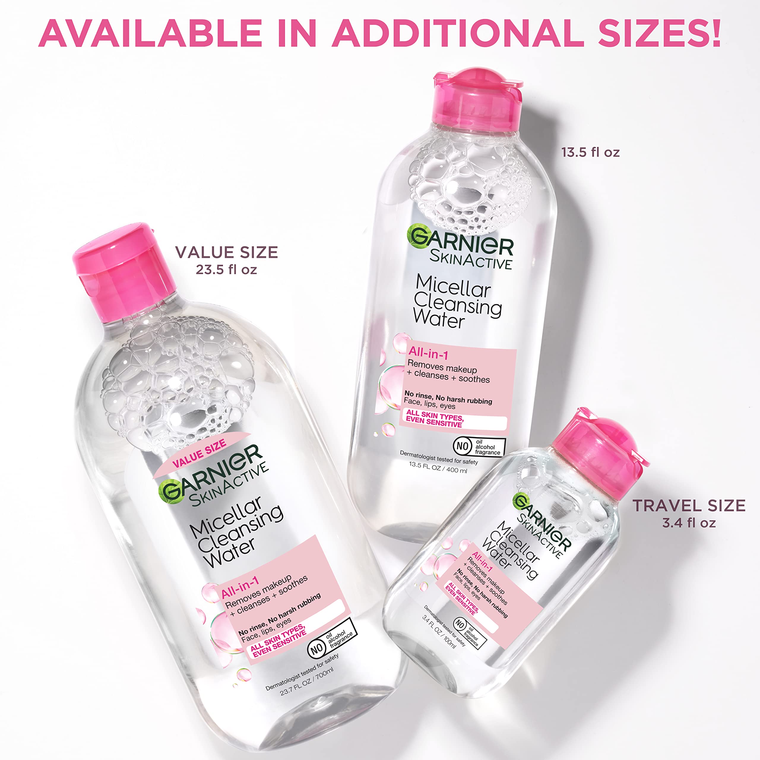 Garnier SkinActive Micellar Cleansing Water, For All Skin Types, 3.4 fl; oz., 3 Count Garnier