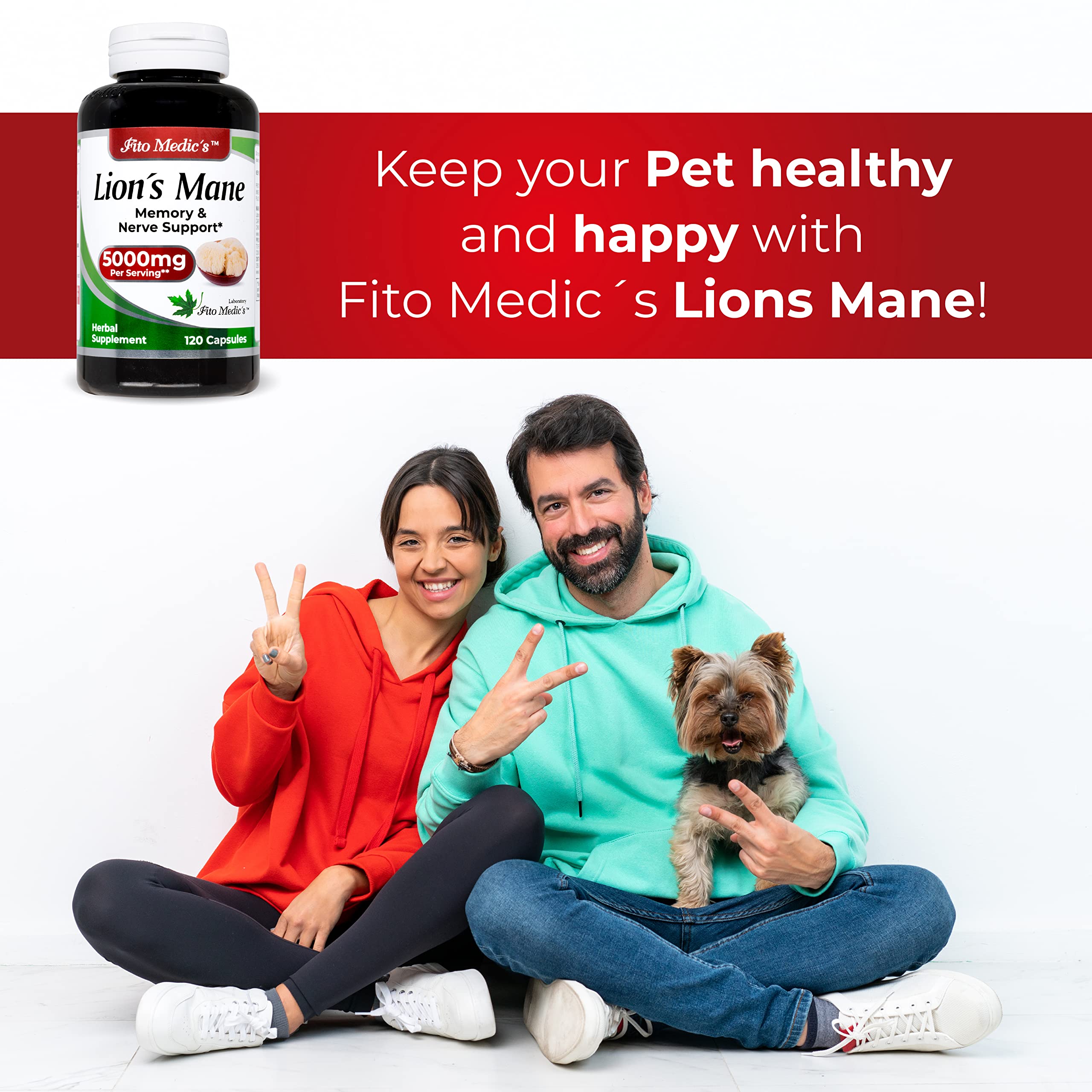 Lab | Lions Mane | 5000 mg per Serving | 120 Capsules | lions mane supplement | lions mane