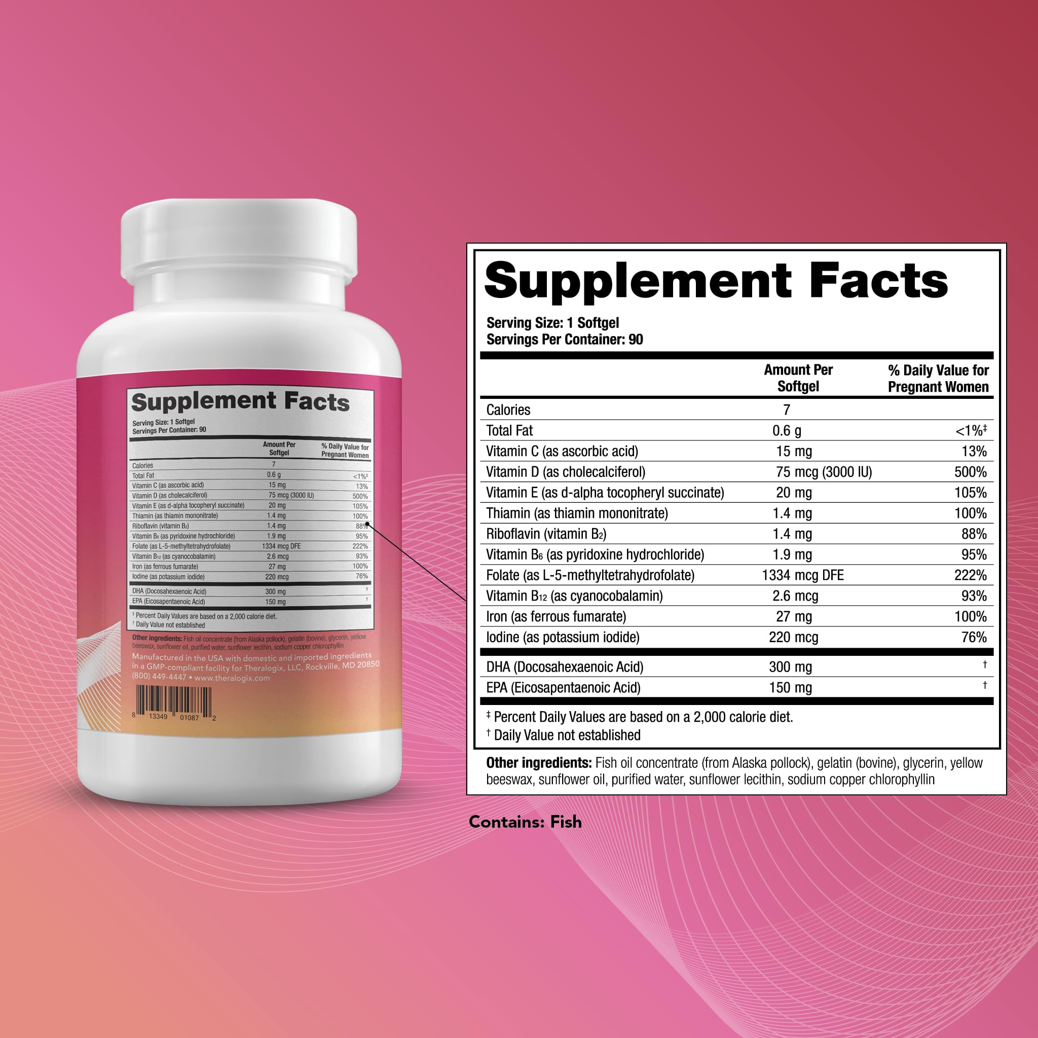 TheraNatal One + NeoQ10 Bundle - Prenatal Vitamin & Enhanced Absorption CoQ10 Supplement Theralogix