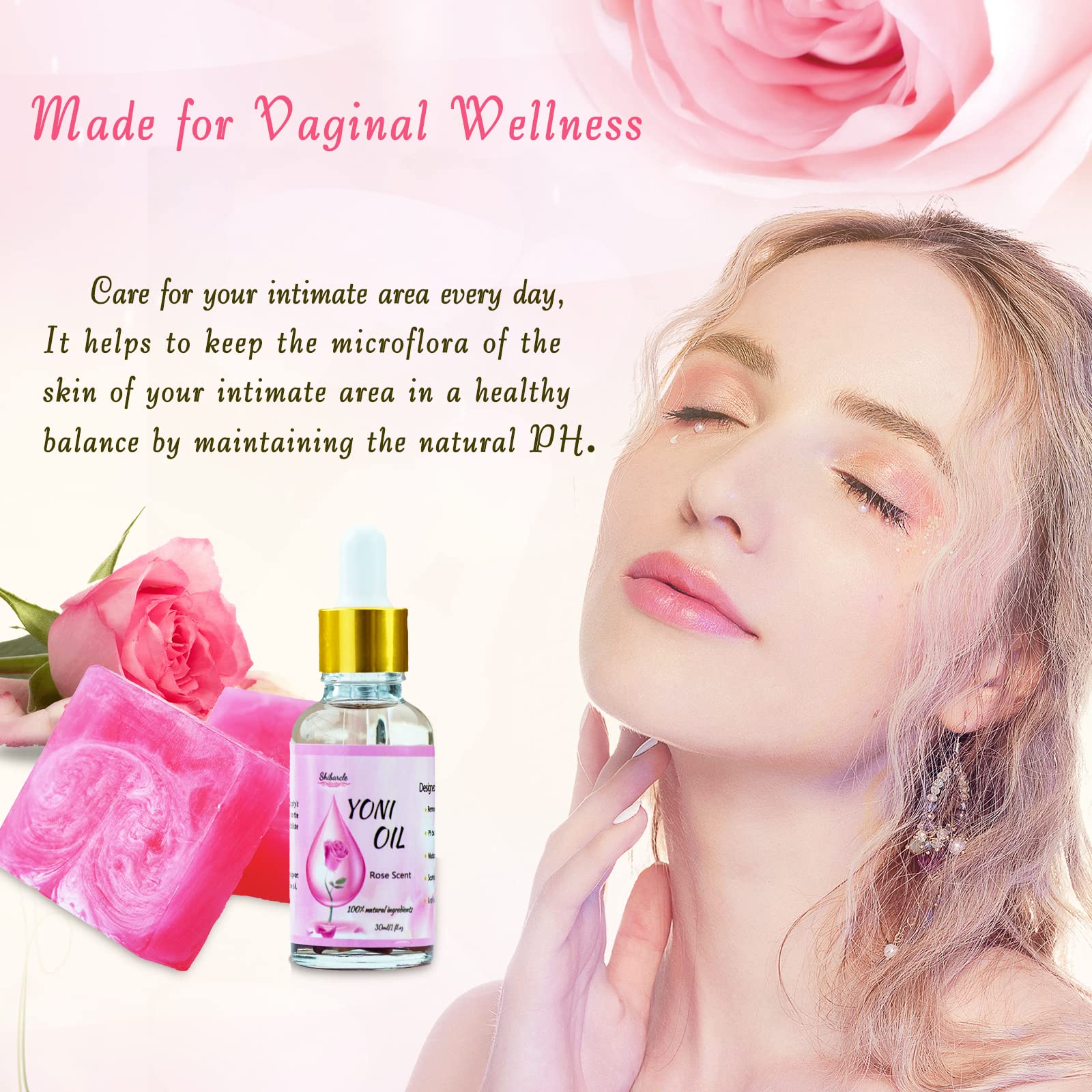 Yoni Soap Bars and Natural Yoni Oil Set, Yoni Oil Vaginal Wash for Women Feminine Wash Vaginial Shibarcle