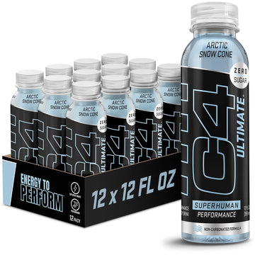 C4 Ultimate Non-Carbonated Zero Sugar Energy Drink, Pre Workout Drink + Beta Alanine