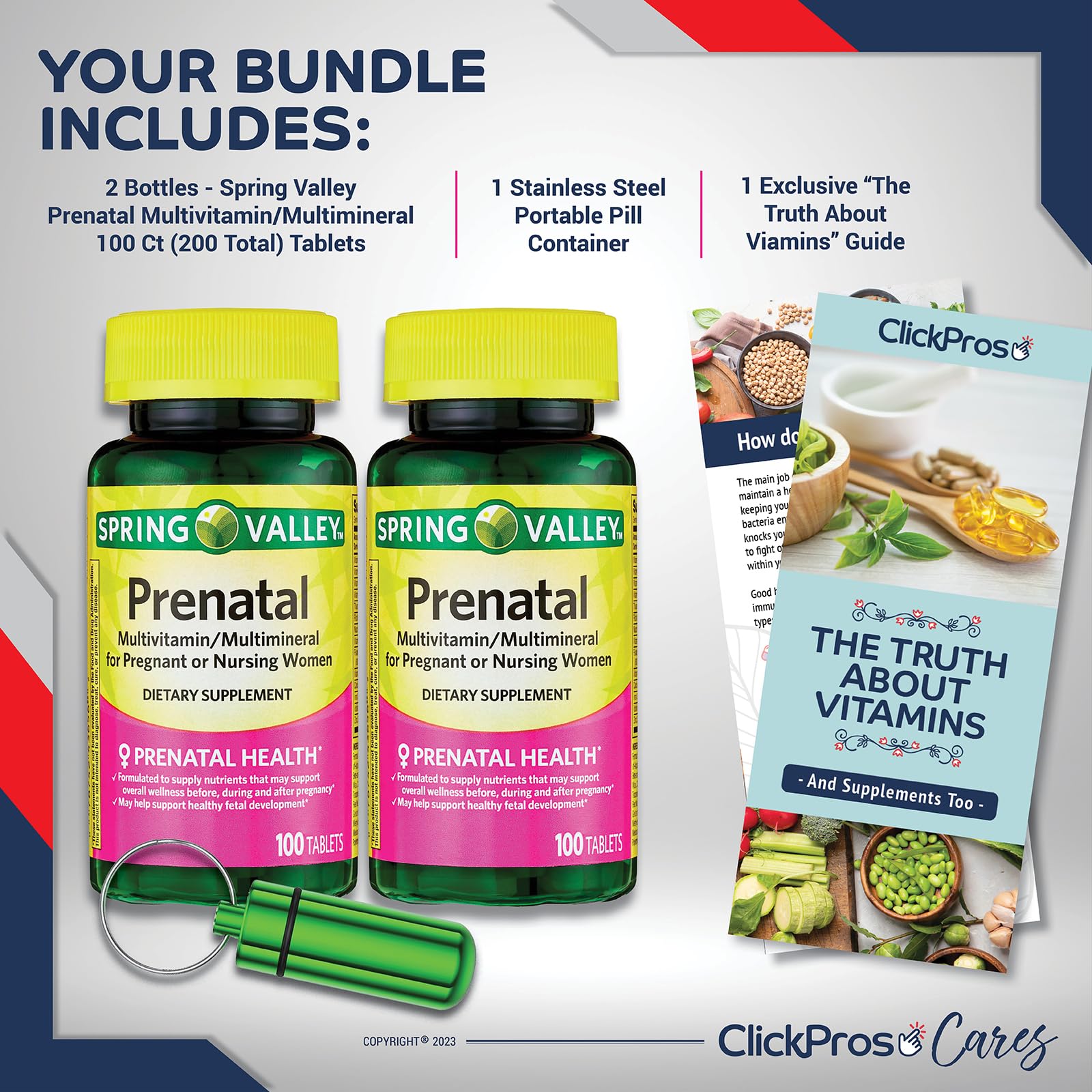 Spring Valley Prenatal Multivitamin/Multimineral for Pregnant and Nursing Women ClickPros