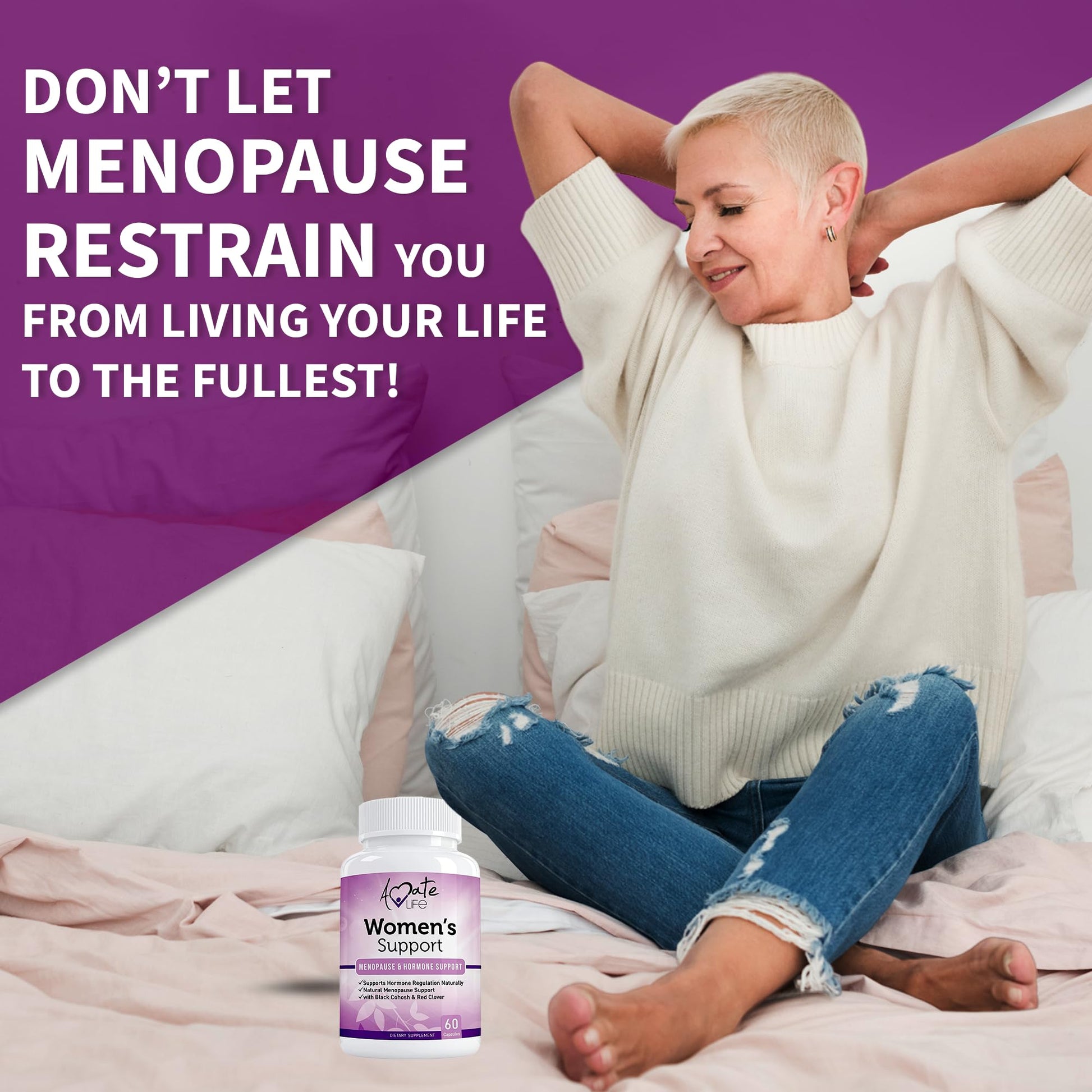 Women’s Support Supplement- Natural Hormone Regulation- Menopause Support Supplement- Estrogen Rich Amate Life