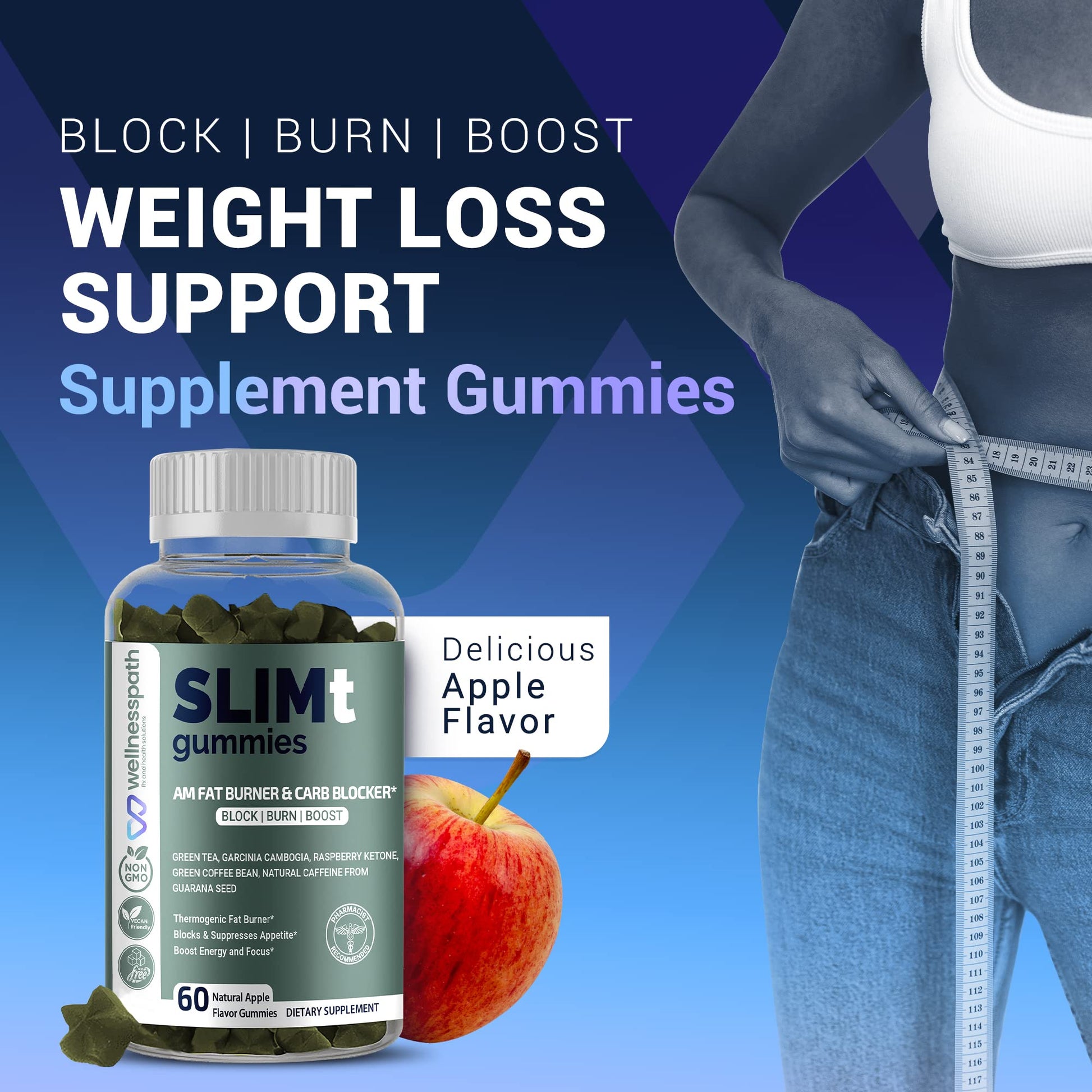 SLIMt Weight Loss & Appetite Control Gummies, Thermogenic Metabolism Booster WELLNESSPATH RX & HEALTH SOLUTIONS