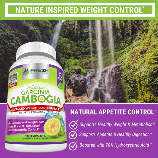 Fresh Healthcare 100% Pure Garcinia Cambogia Extract - All Natural Appetite Suppressant