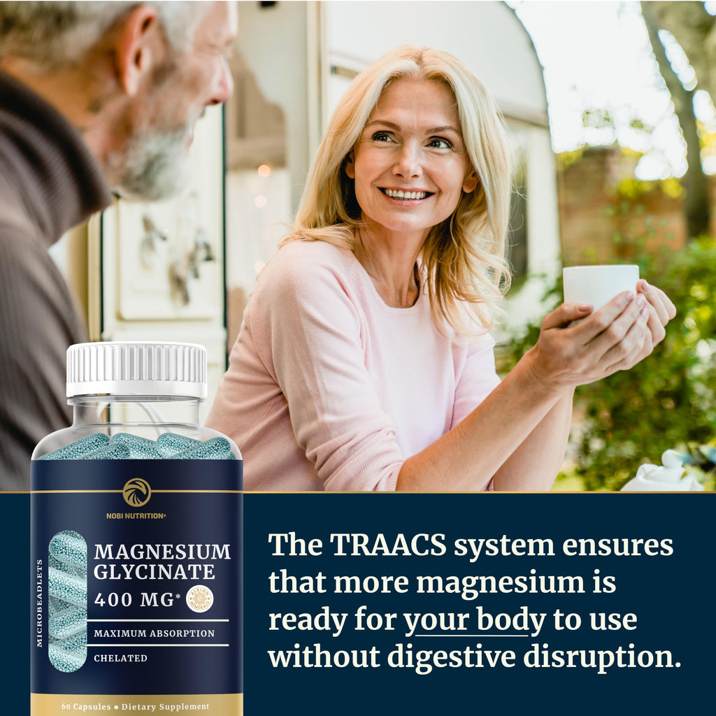 Magnesium Glycinate Supplement | Advanced Microbeadlets | Chelated for Maximum Nobi Nutrition