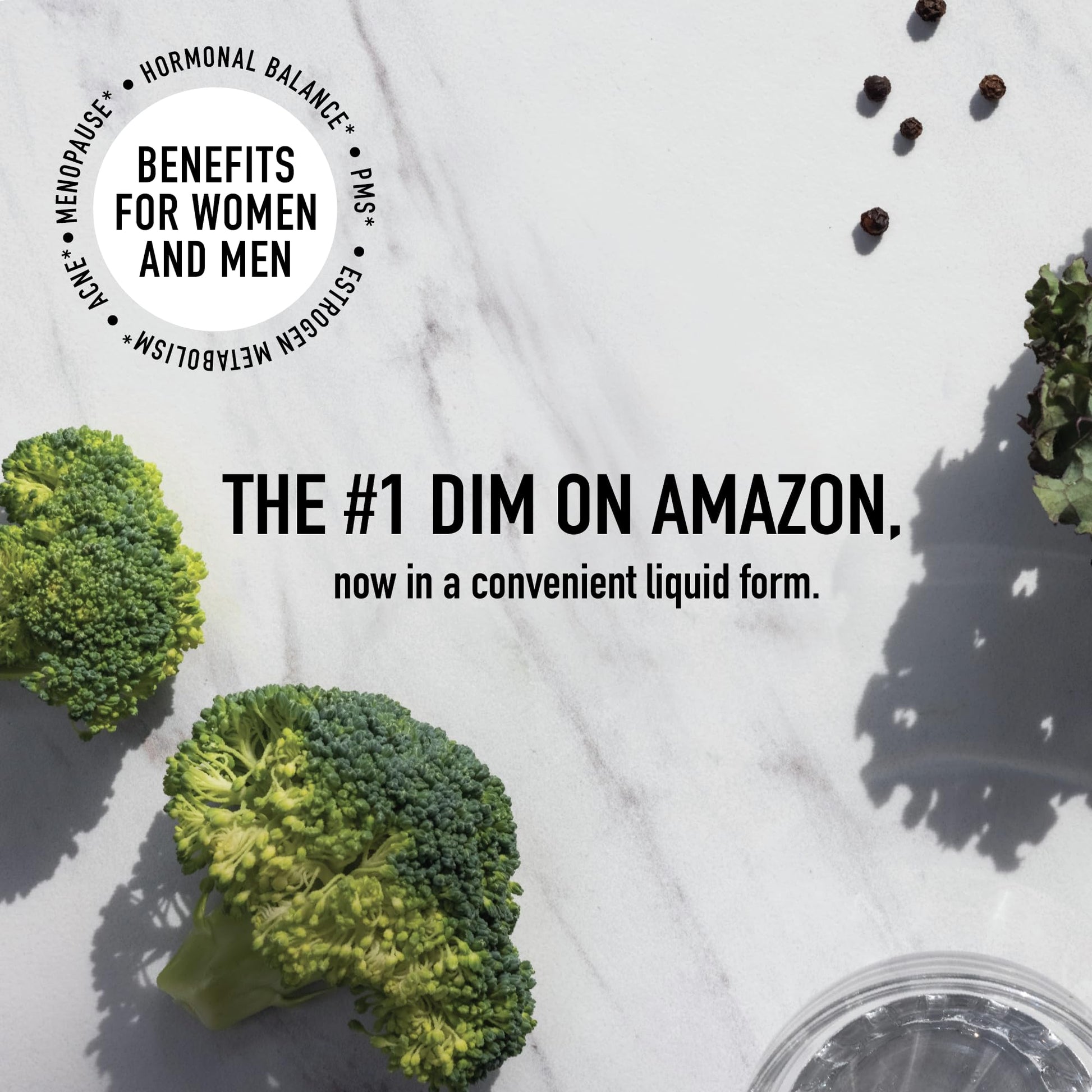 DIM Supplement Liquid Drops 100mg for Estrogen Balance for Women & Men | Hormone Balance SMNutrition