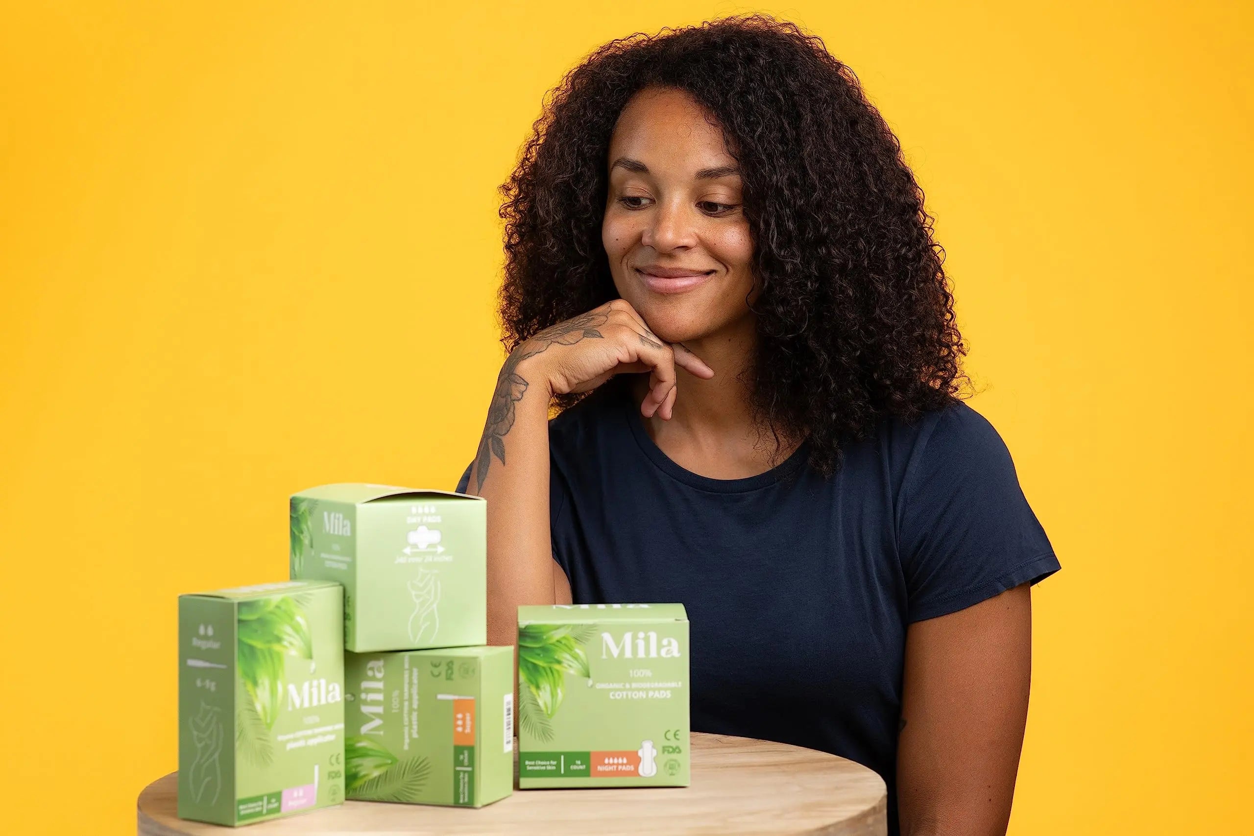 Mila Hygiene: Organic Day Pads - Organic Pads for Women w/ 4-Layer Absorbent Pads Core